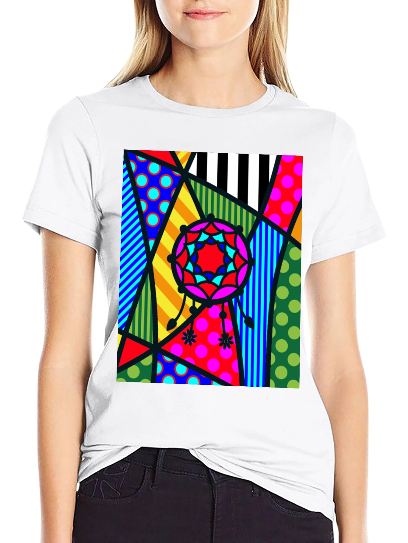 Abstract Geometric Patterned Mens T-Shirt