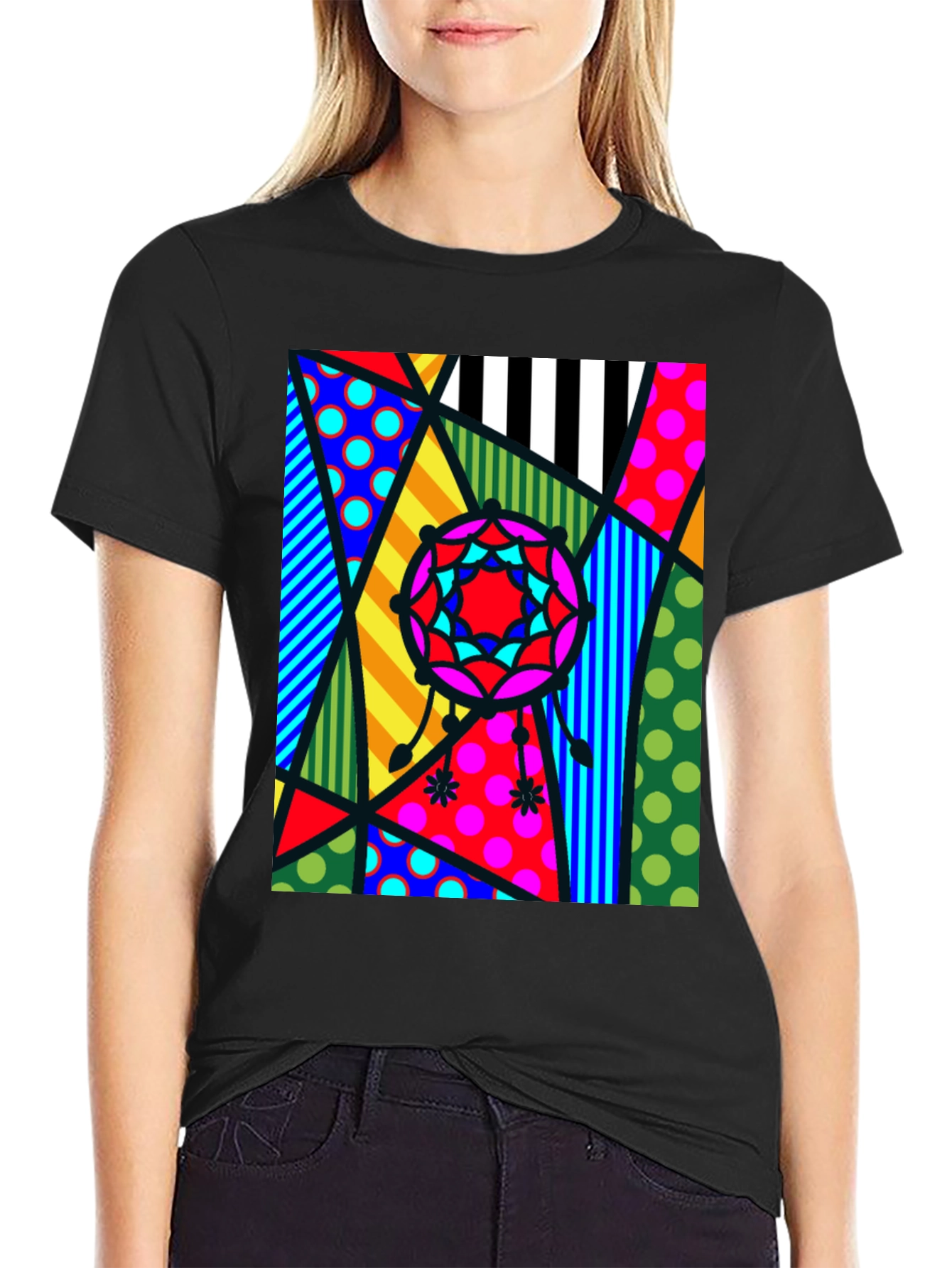 Abstract Geometric Patterned Mens T-Shirt