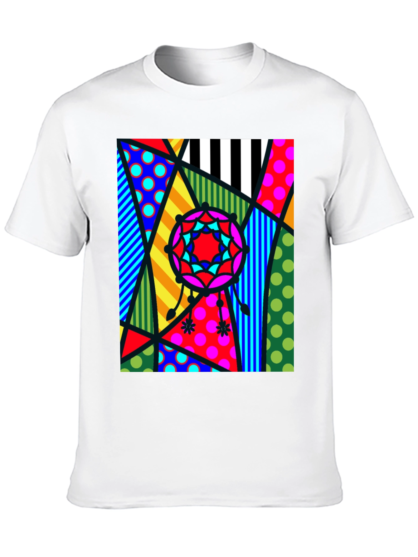 Abstract Geometric Patterned Mens T-Shirt