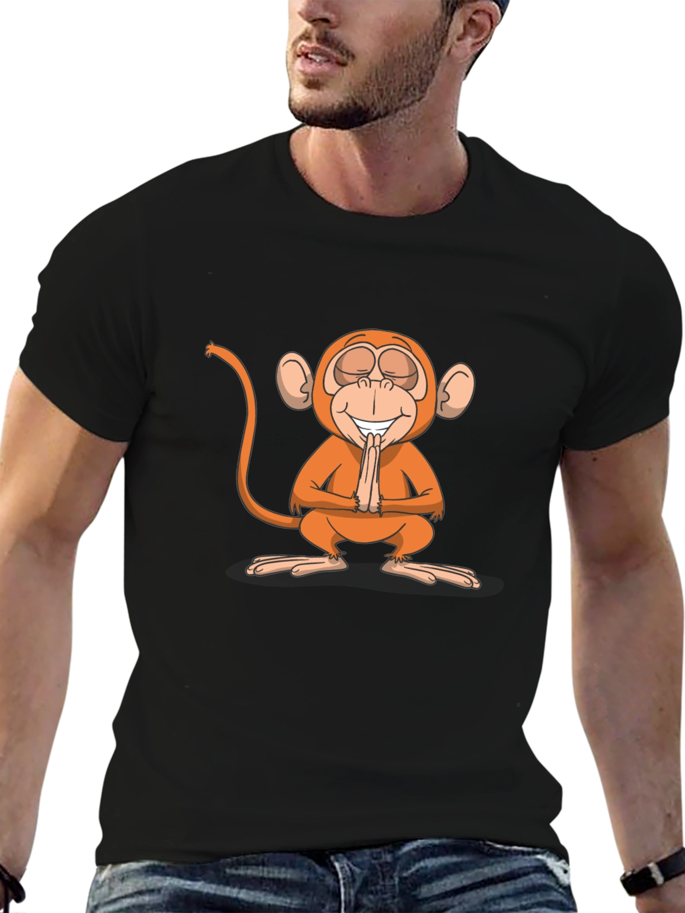 Zen Monkey Graphic Tee - Black Unisex T-Shirt
