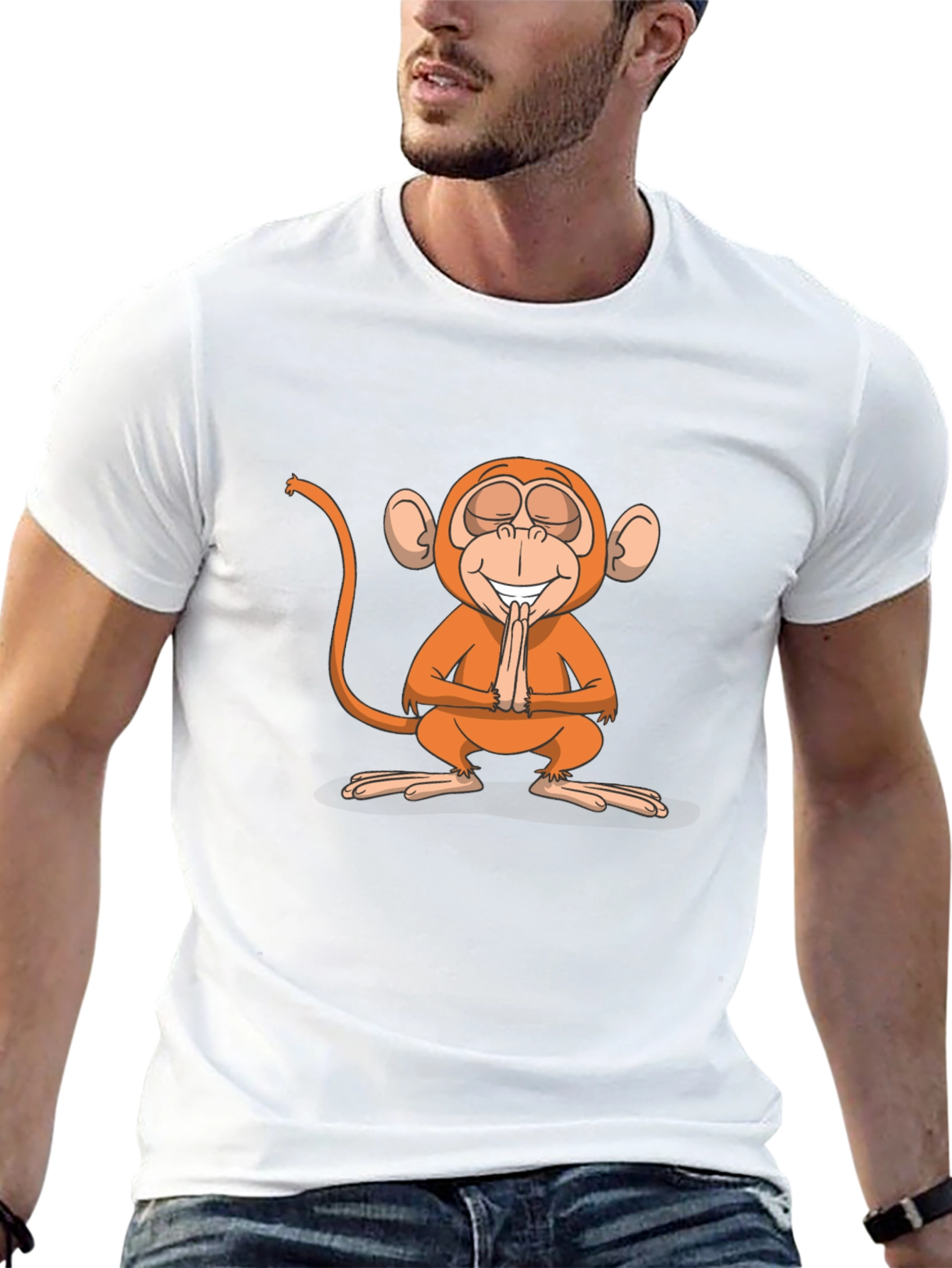 Zen Monkey Graphic Tee - Black Unisex T-Shirt