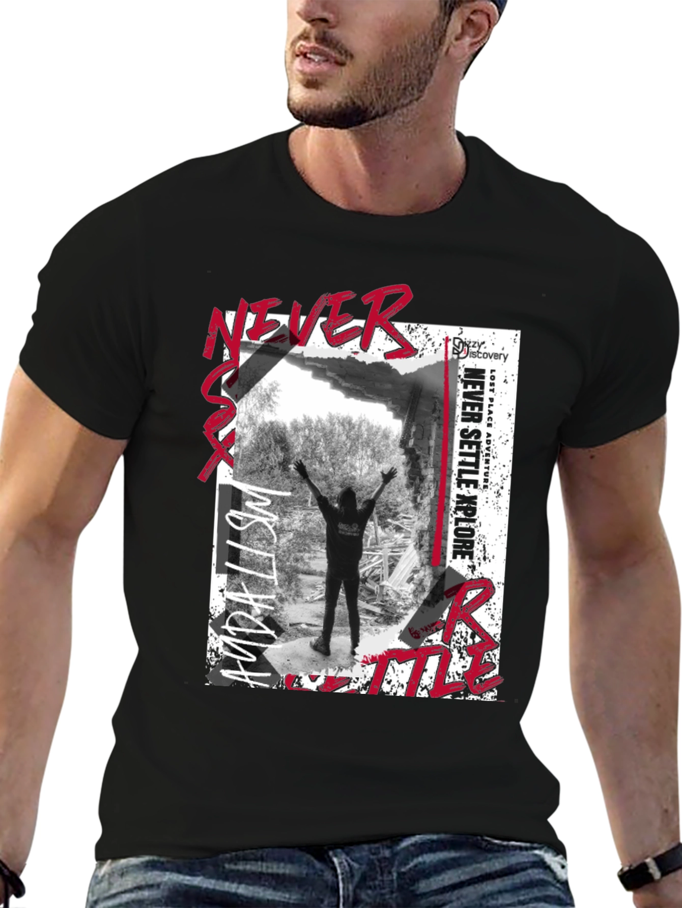 Never Settle Explore Graphic T-Shirt