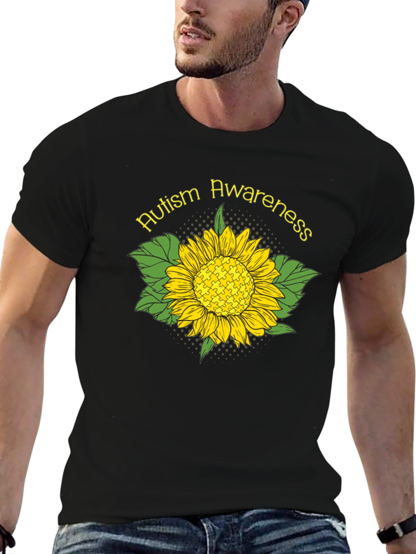 Autism Awareness Sunflower Graphic T-Shirt