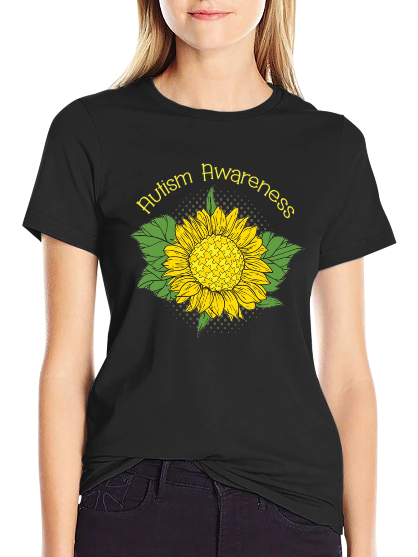 Autism Awareness Sunflower Graphic T-Shirt