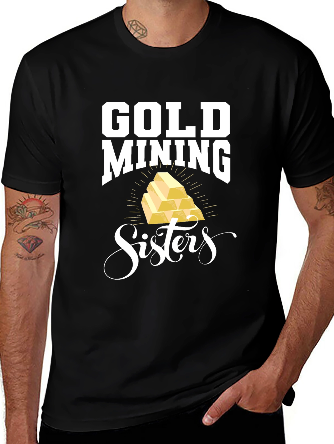 Gold Mining Sisters Black T-Shirt