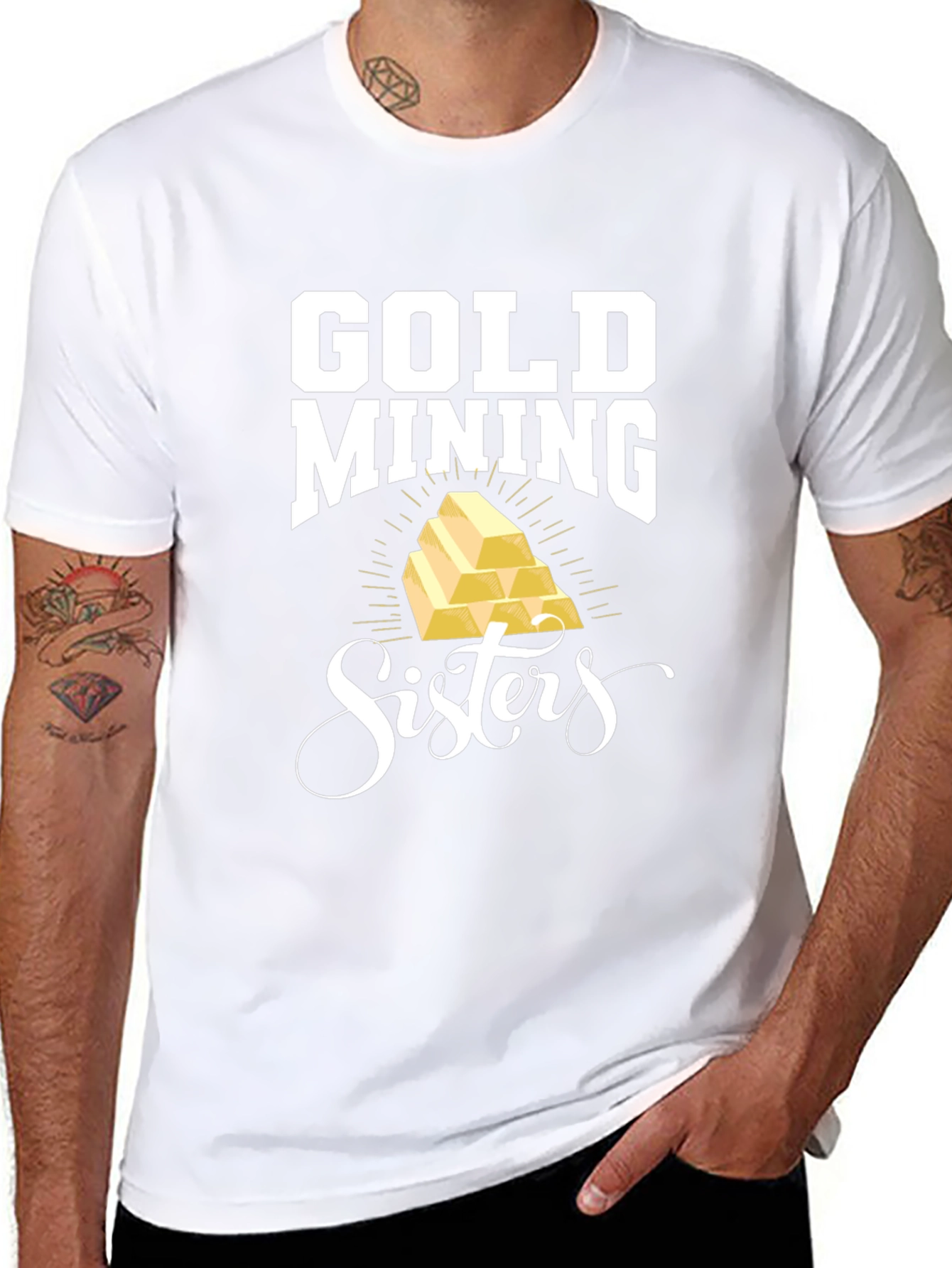 Gold Mining Sisters Black T-Shirt