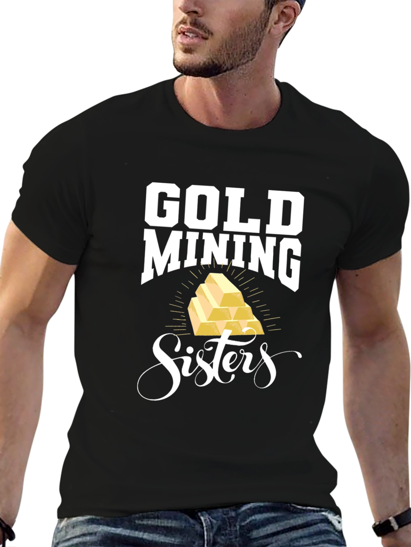 Gold Mining Sisters Black T-Shirt