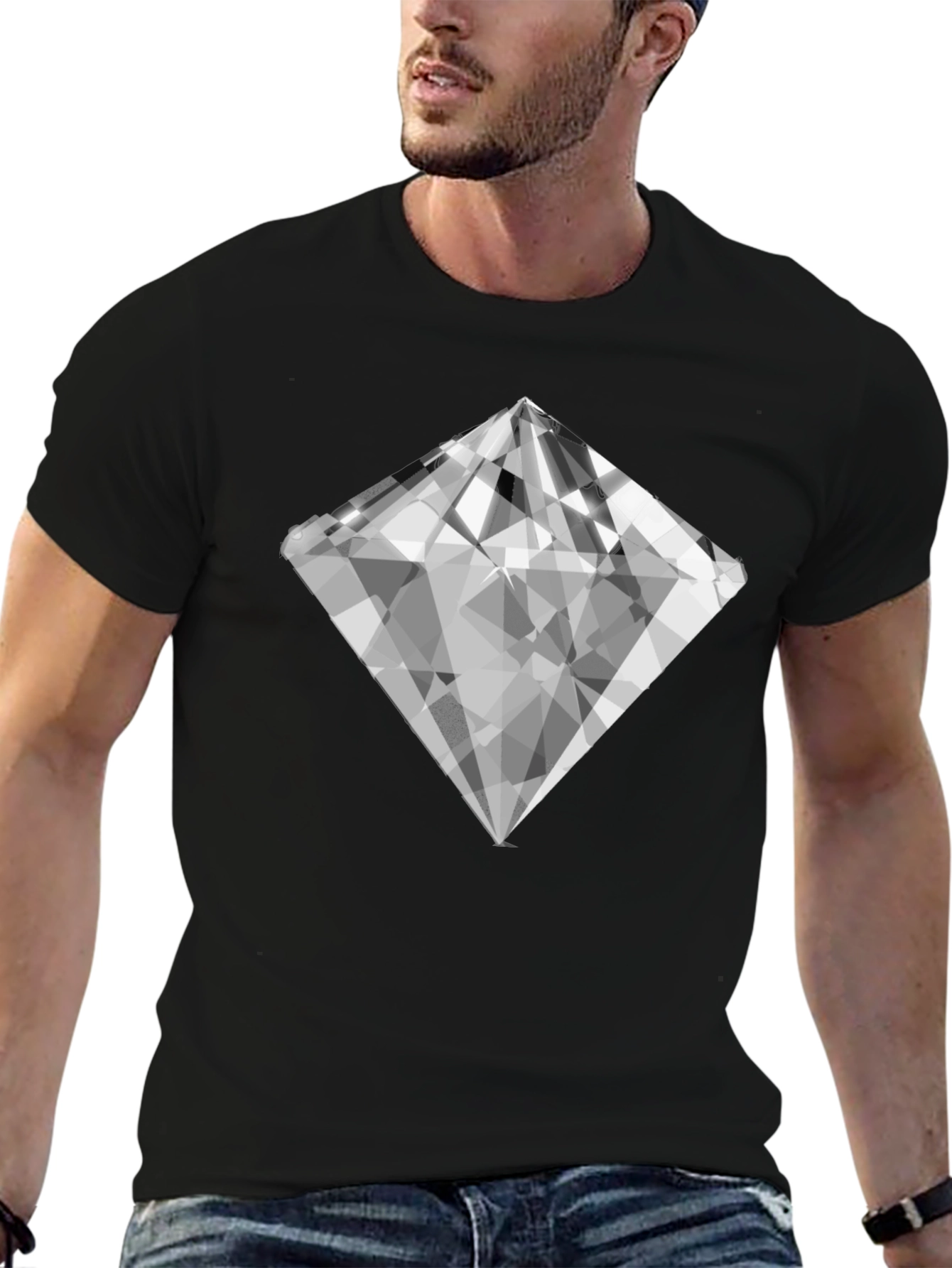 Diamond Graphic Black T-Shirt - Mens