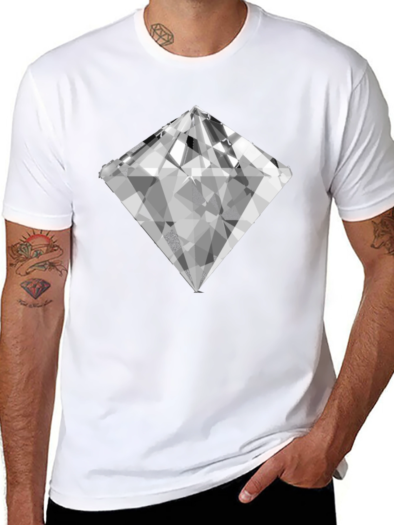 Diamond Graphic Black T-Shirt - Mens