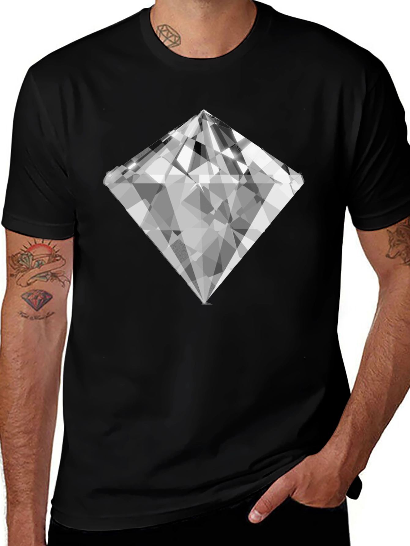 Diamond Graphic Black T-Shirt - Mens