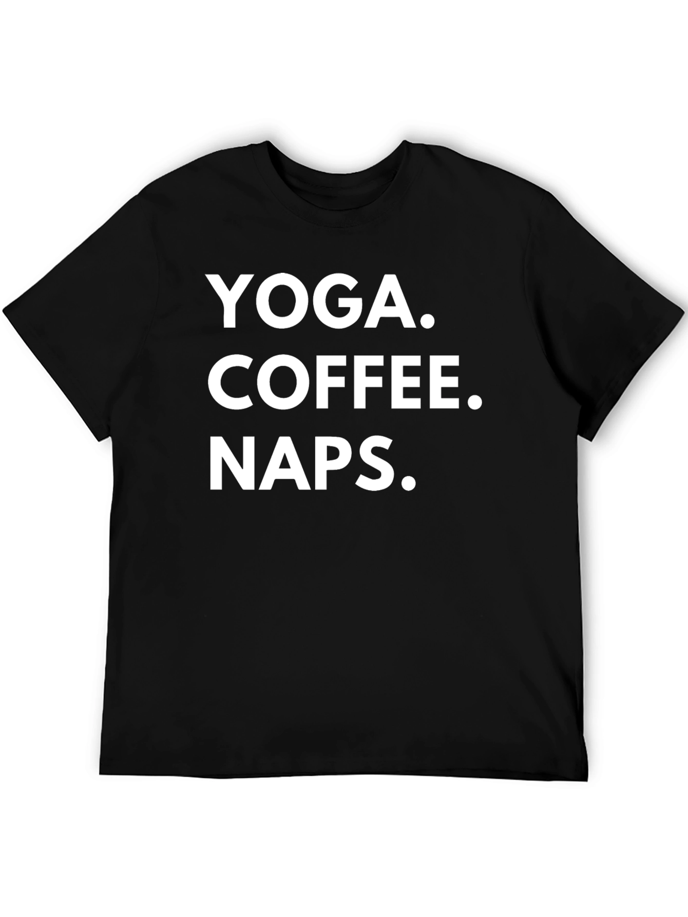 Yoga Coffee Naps Black Graphic T-Shirt