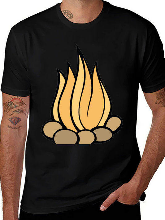 Campfire Graphic Tee - Stylish Black T-Shirt