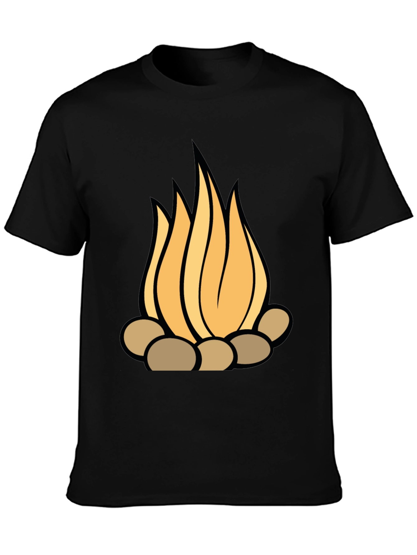 Campfire Graphic Tee - Stylish Black T-Shirt