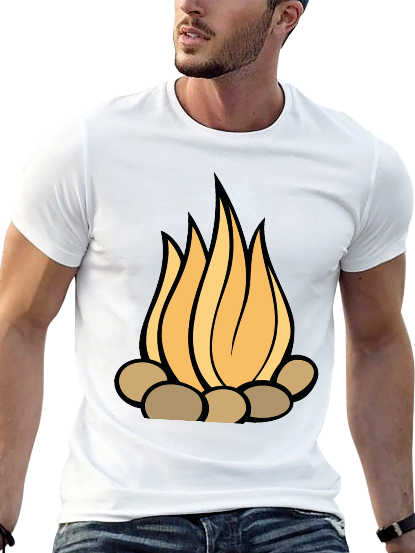 Campfire Graphic Tee - Stylish Black T-Shirt