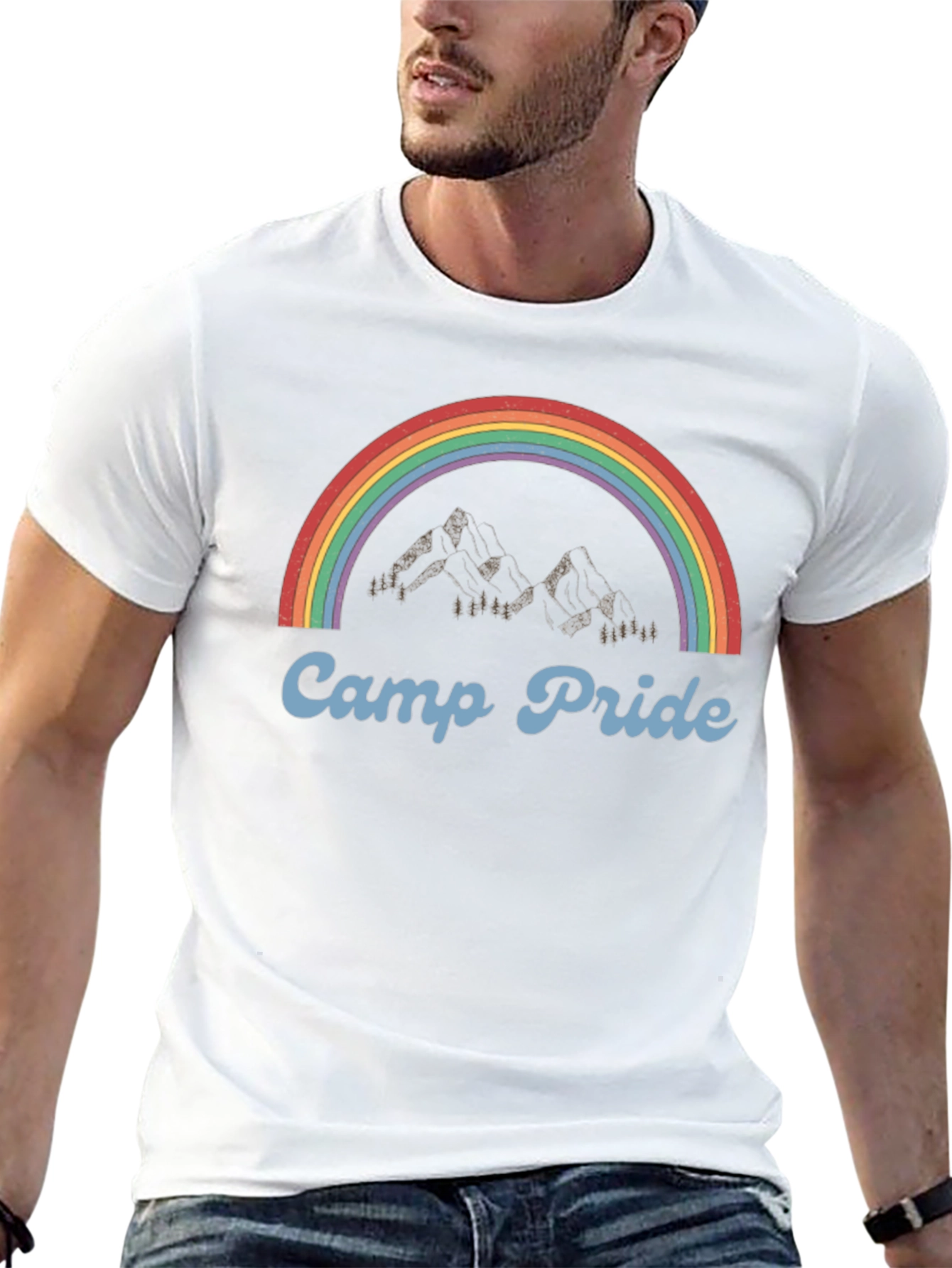 Camp Pride T-Shirt - Rainbow Mountain Design