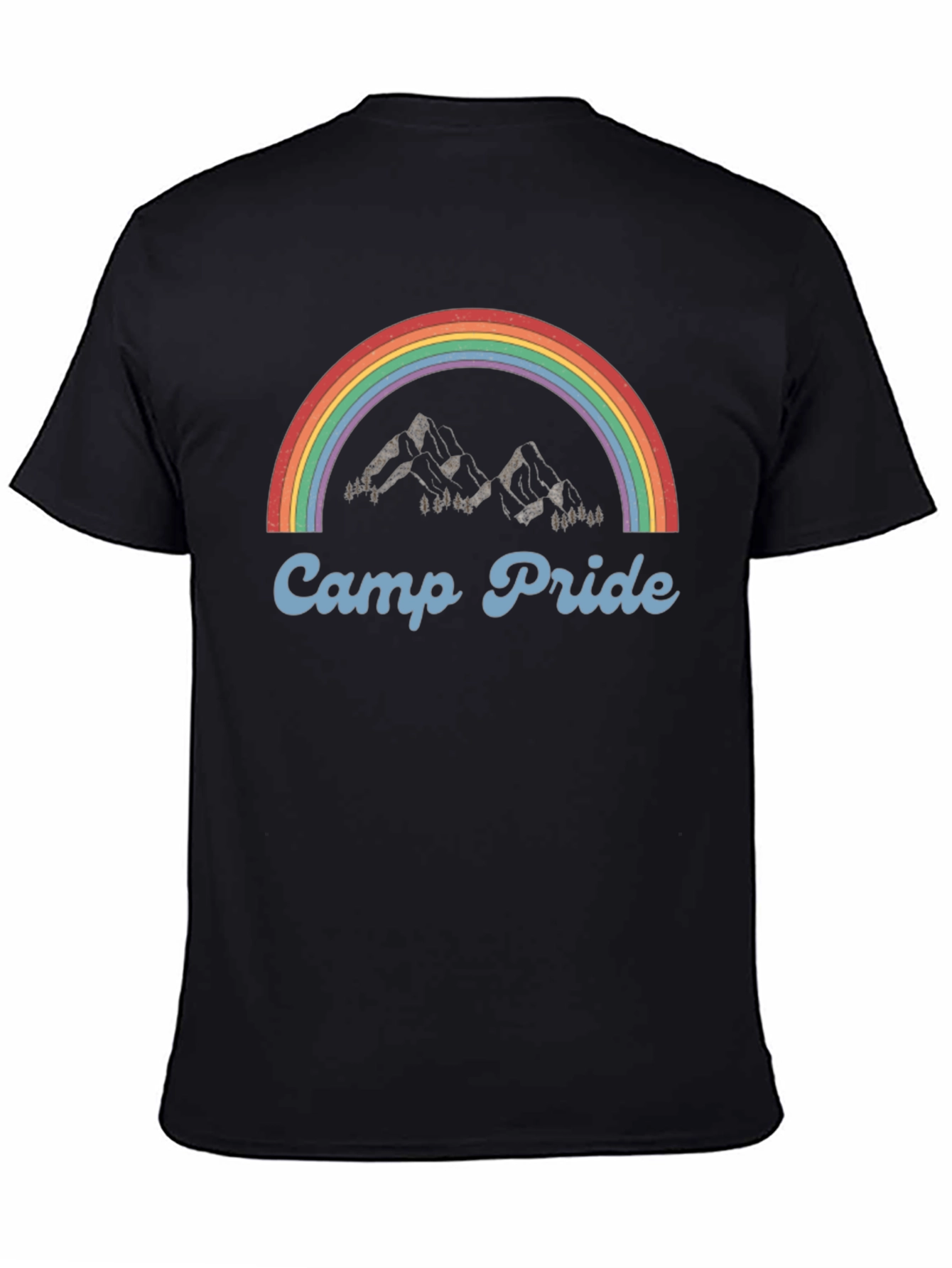 Camp Pride T-Shirt - Rainbow Mountain Design