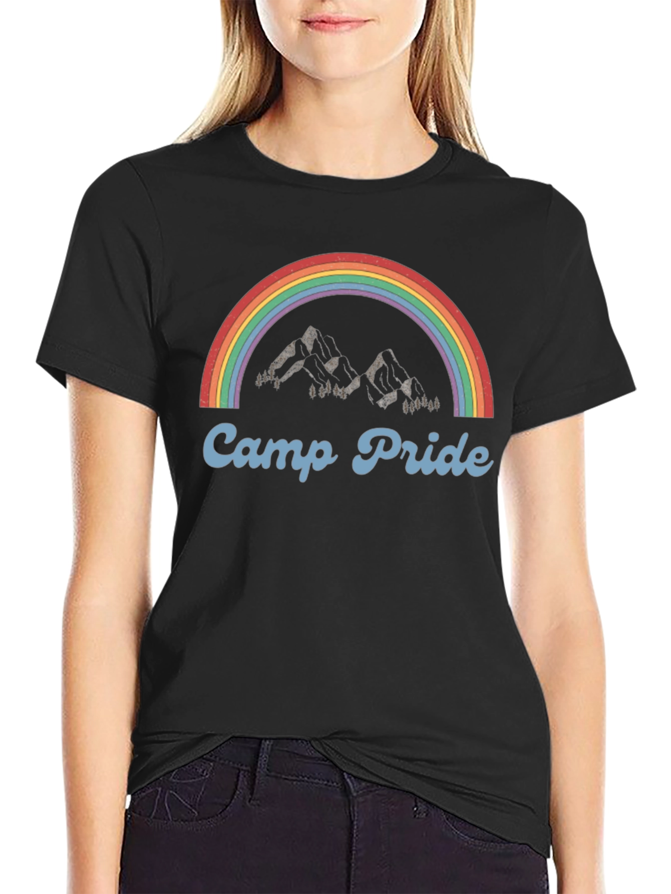 Camp Pride T-Shirt - Rainbow Mountain Design