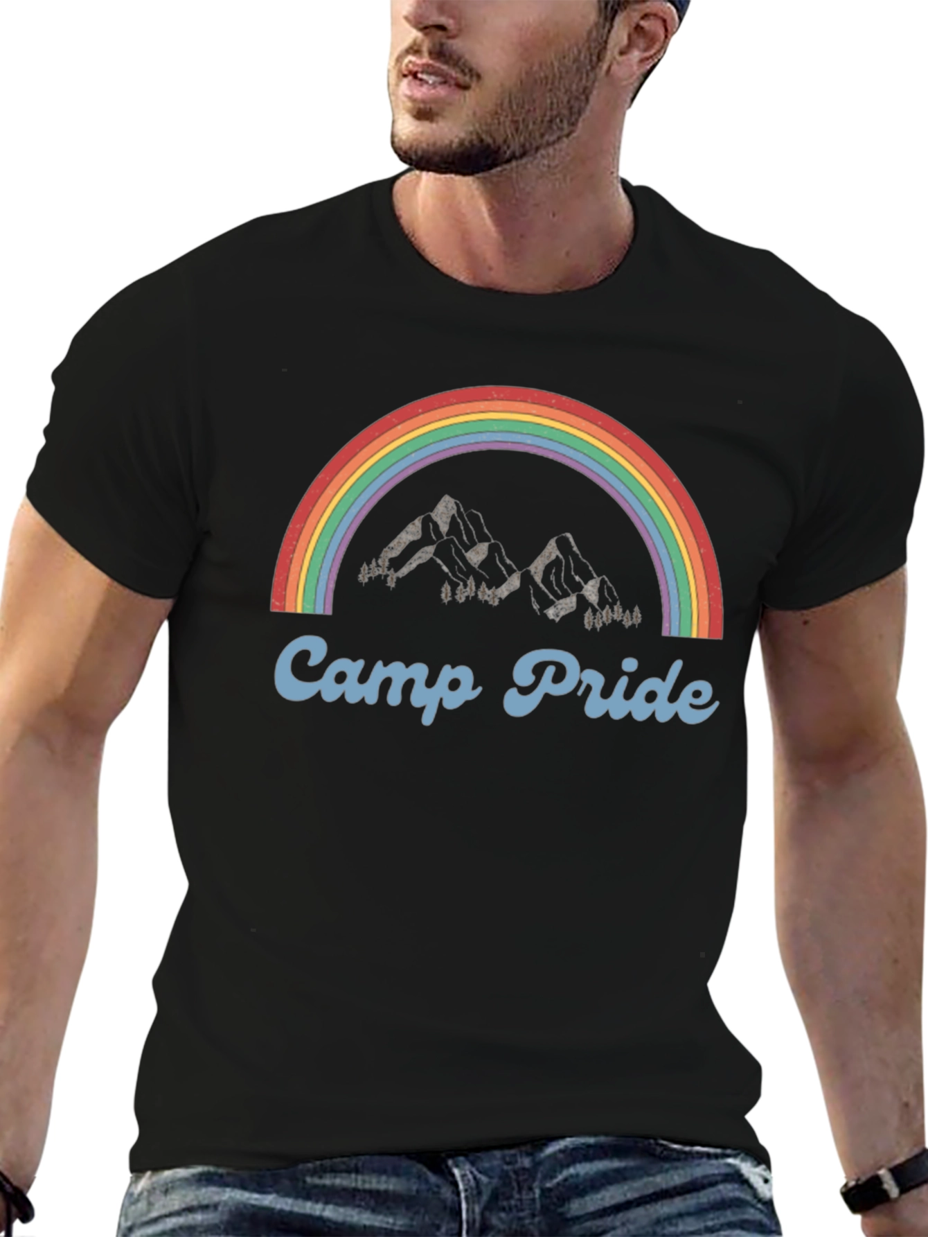Camp Pride T-Shirt - Rainbow Mountain Design
