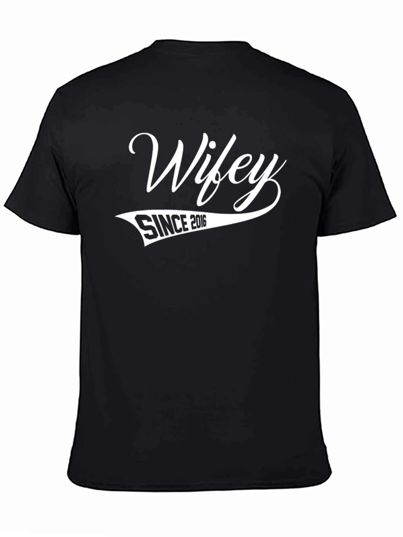 Wifey Since 2016 Black Graphic T-Shirt