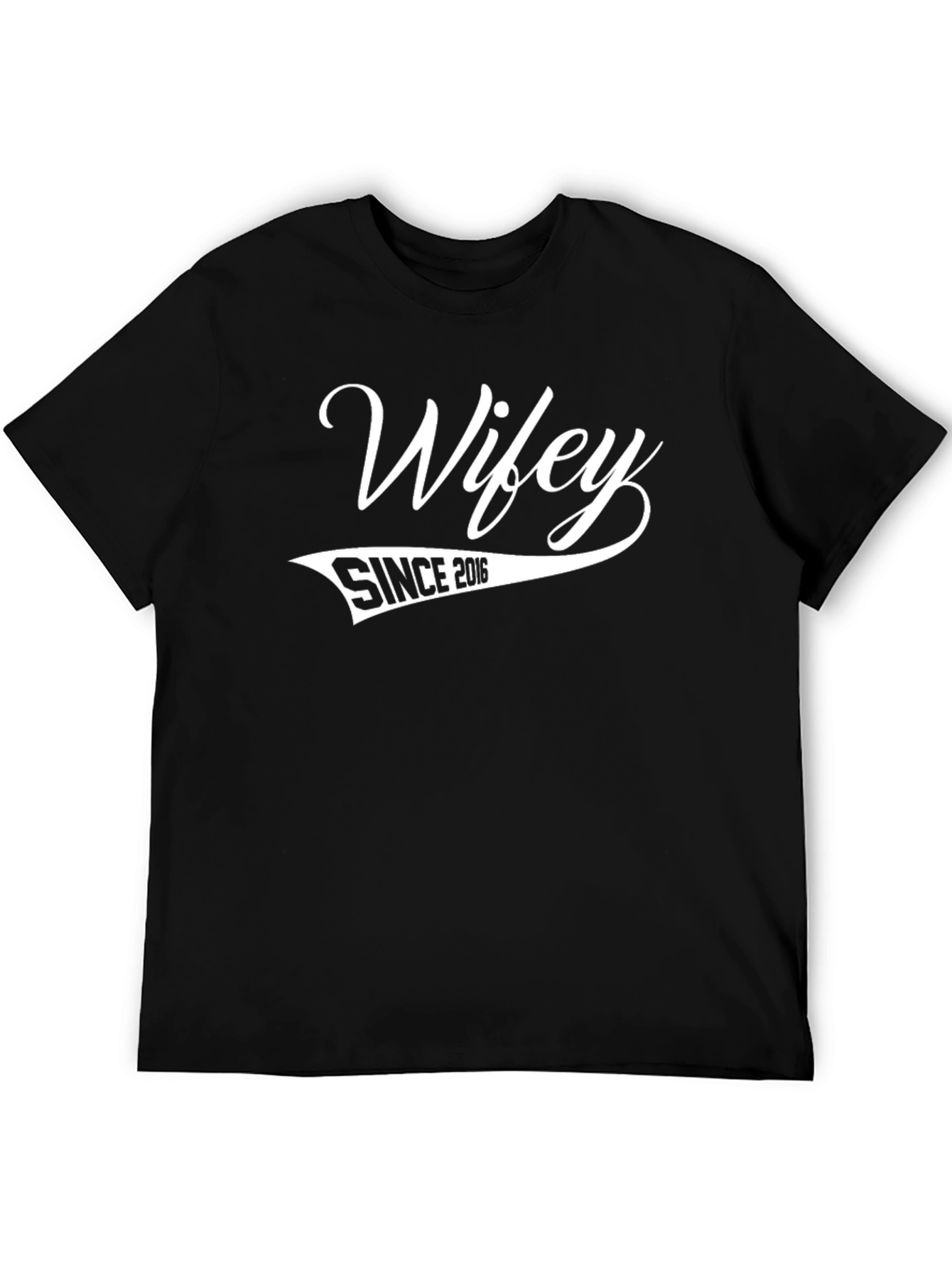 Wifey Since 2016 Black Graphic T-Shirt