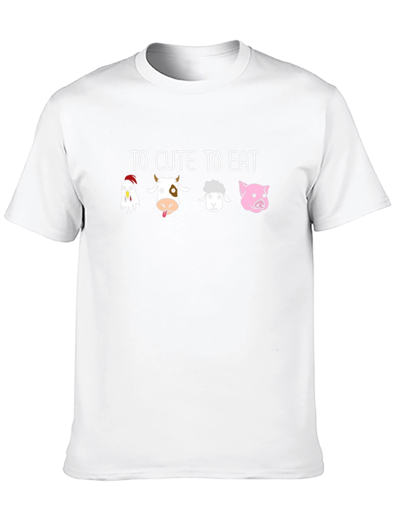 To Cute to Eat Funny Vegan T-Shirt