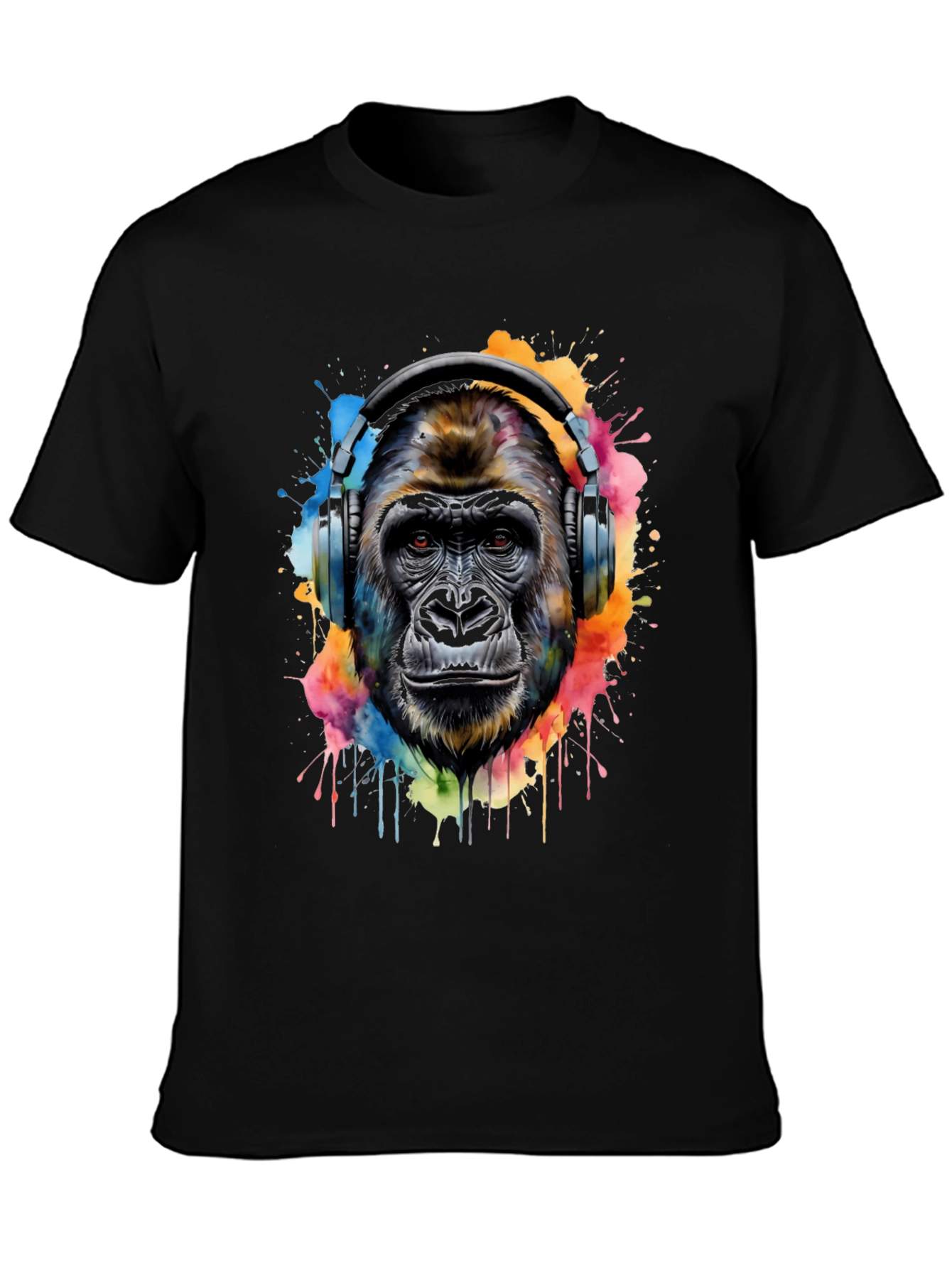 Gorilla Headphones Graphic Tee - Cool Animal Print