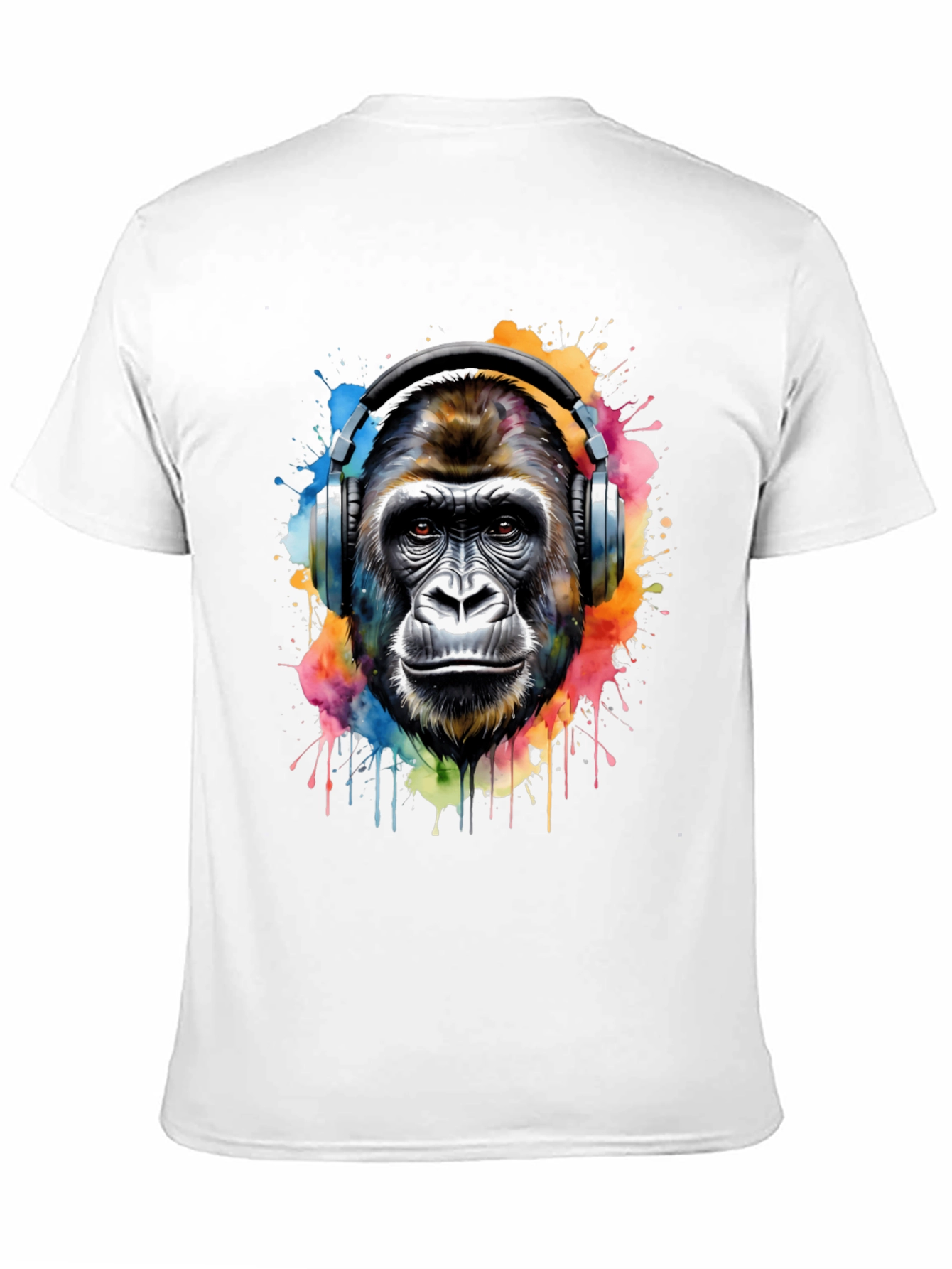 Gorilla Headphones Graphic Tee - Cool Animal Print