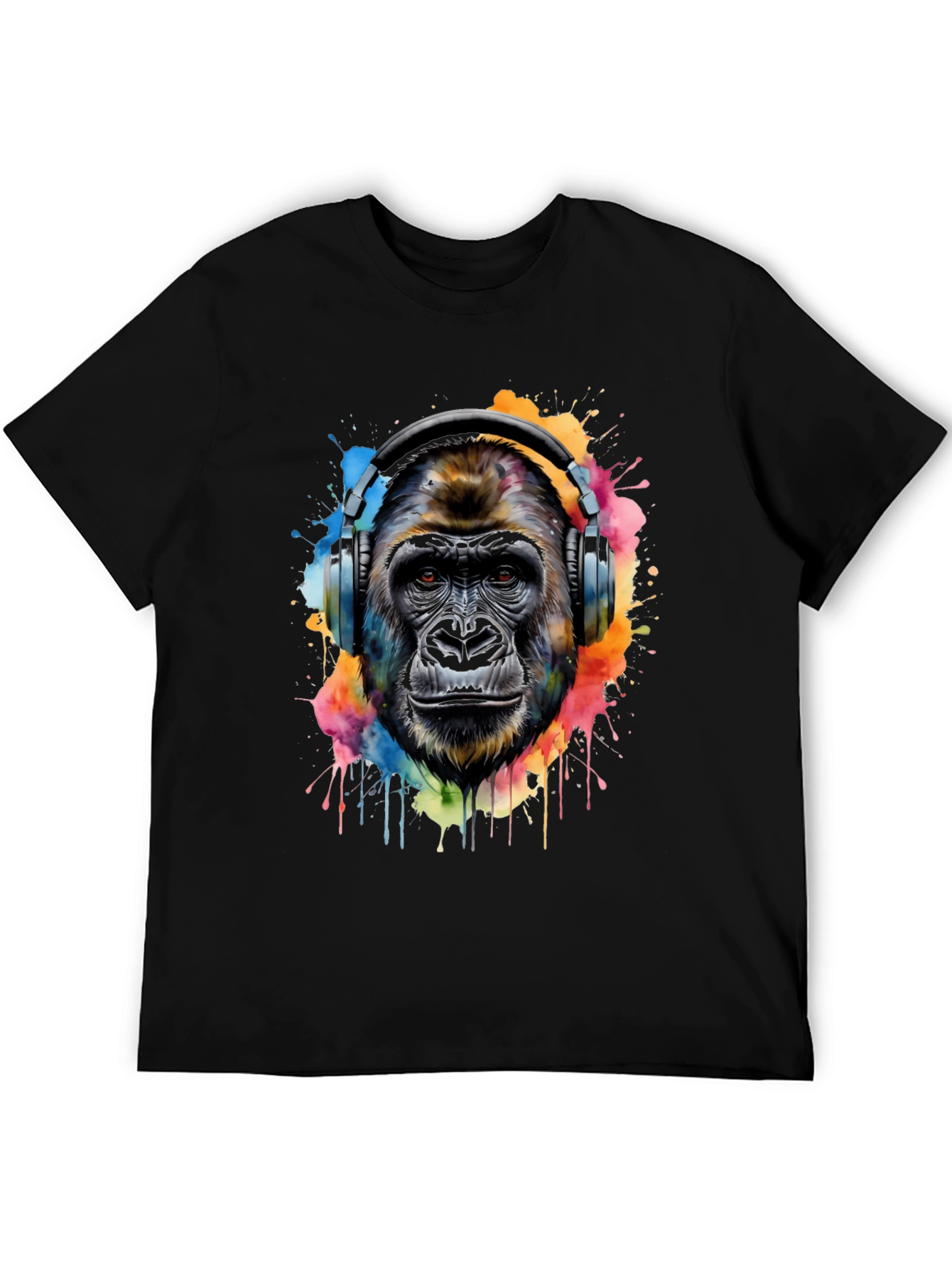Gorilla Headphones Graphic Tee - Cool Animal Print