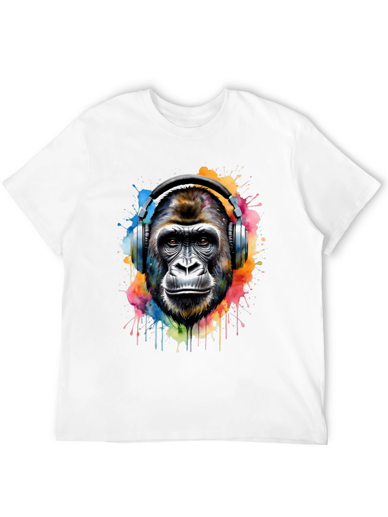Gorilla Headphones Graphic Tee - Cool Animal Print