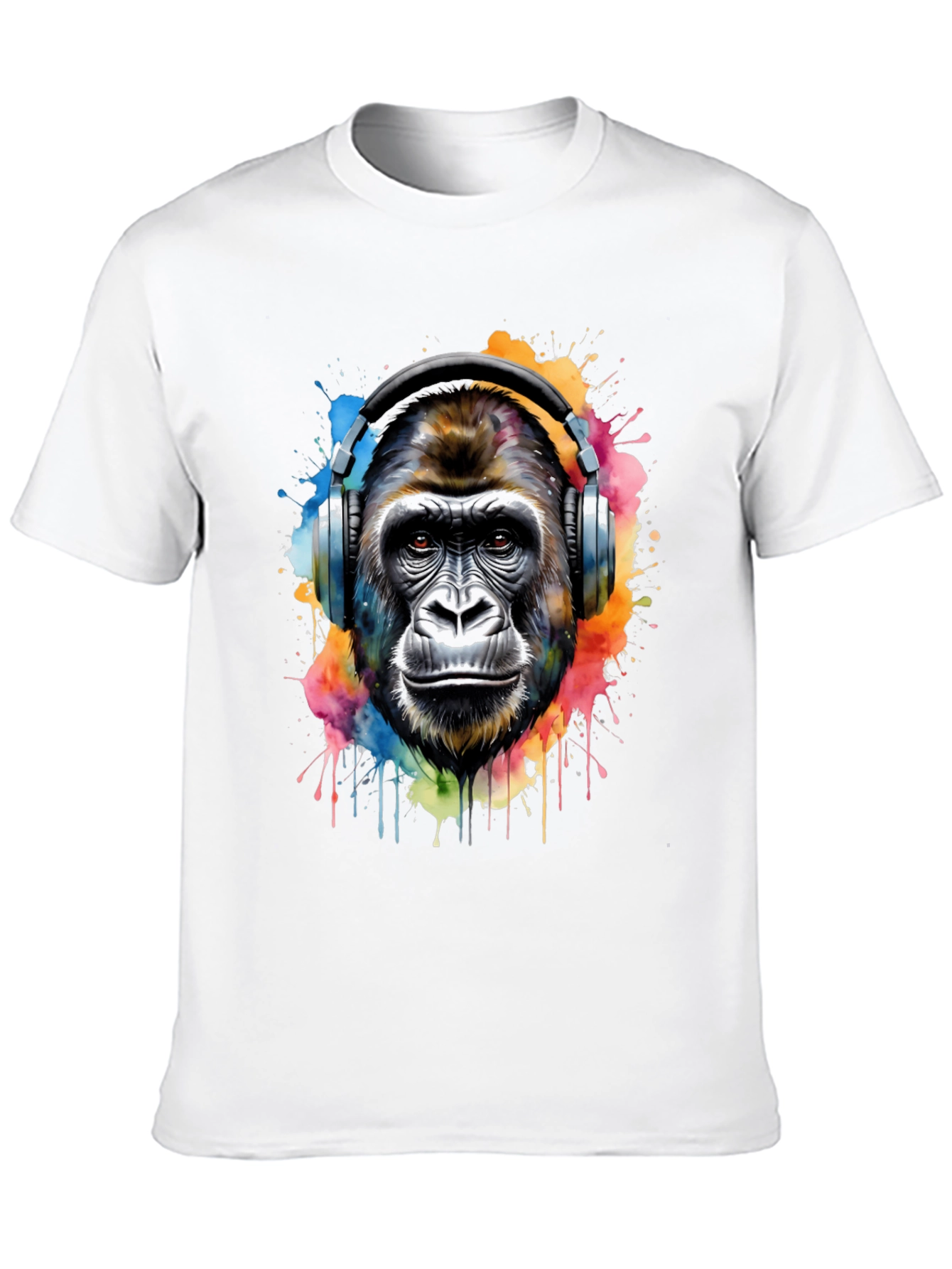 Gorilla Headphones Graphic Tee - Cool Animal Print
