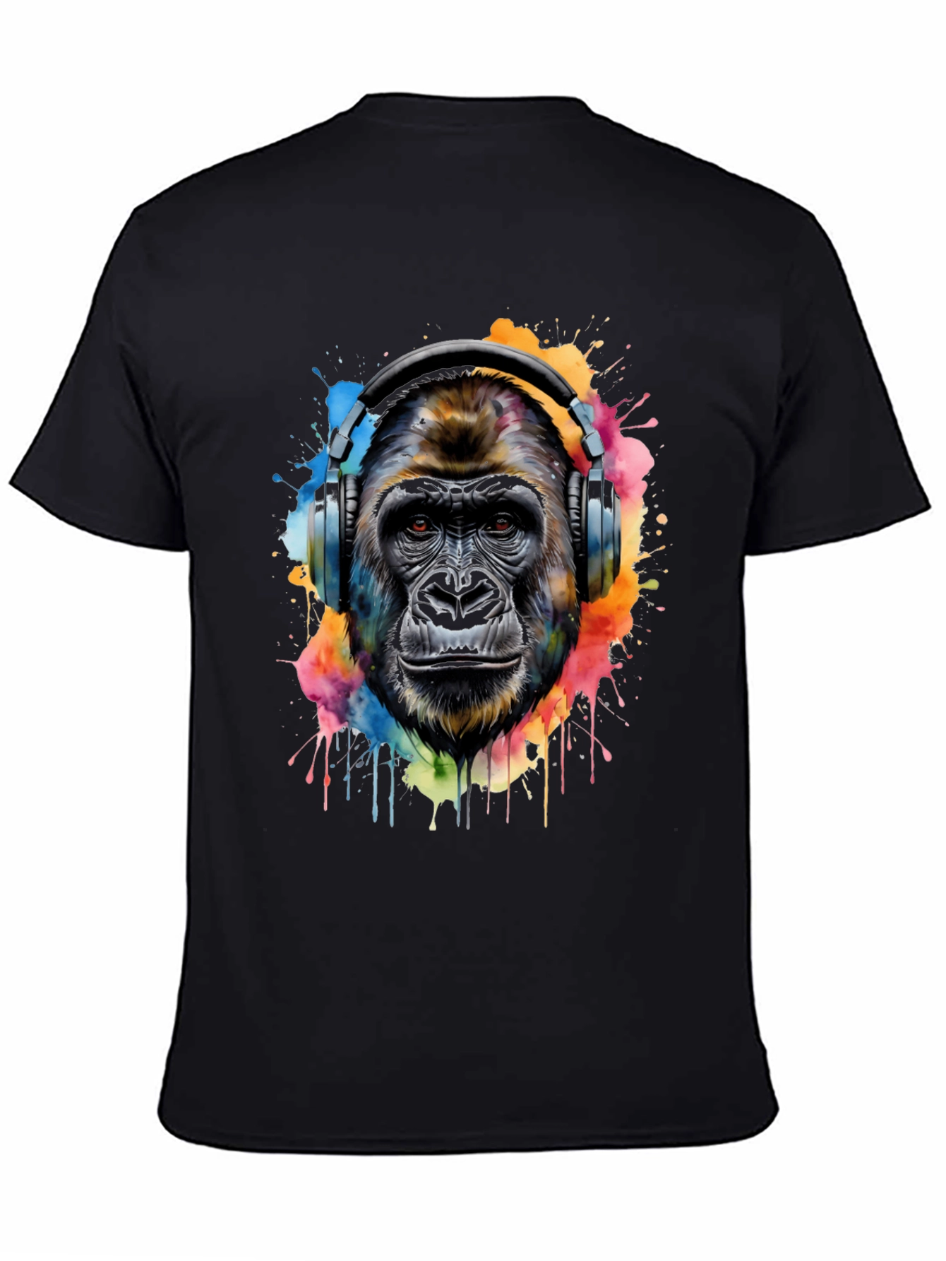 Gorilla Headphones Graphic Tee - Cool Animal Print
