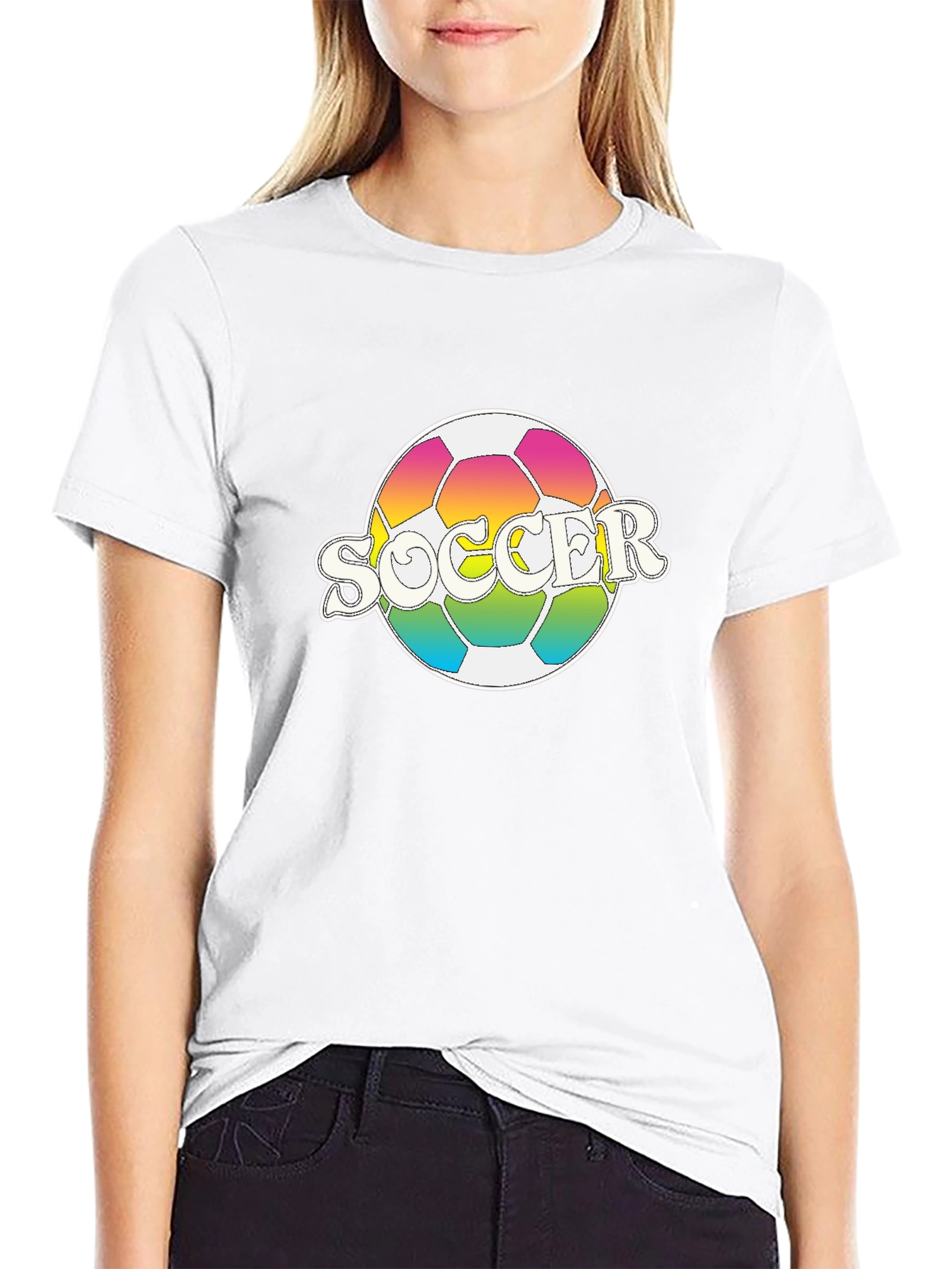 Rainbow Soccer Ball T-Shirt - Stylish Graphic Tee