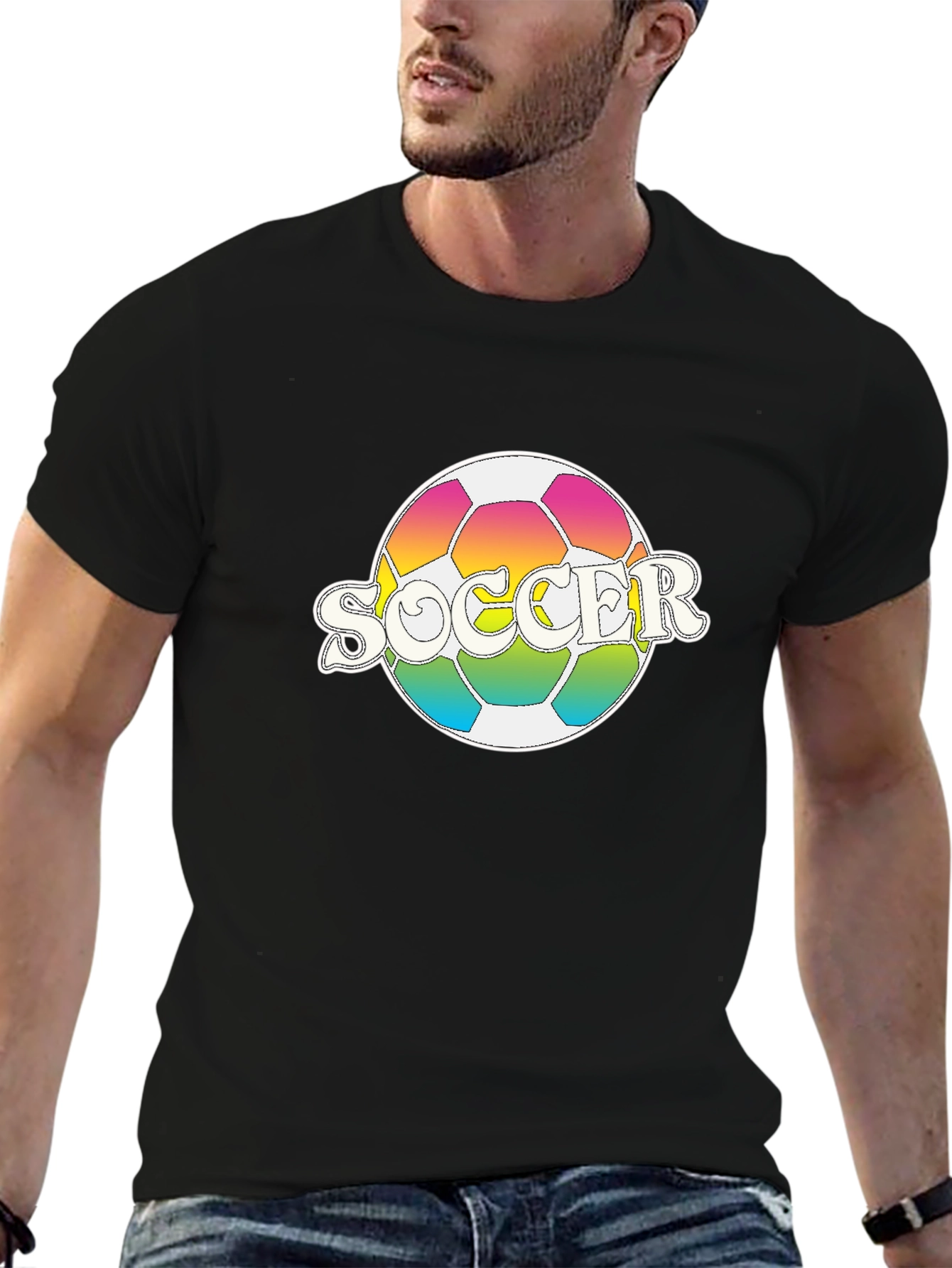 Rainbow Soccer Ball T-Shirt - Stylish Graphic Tee