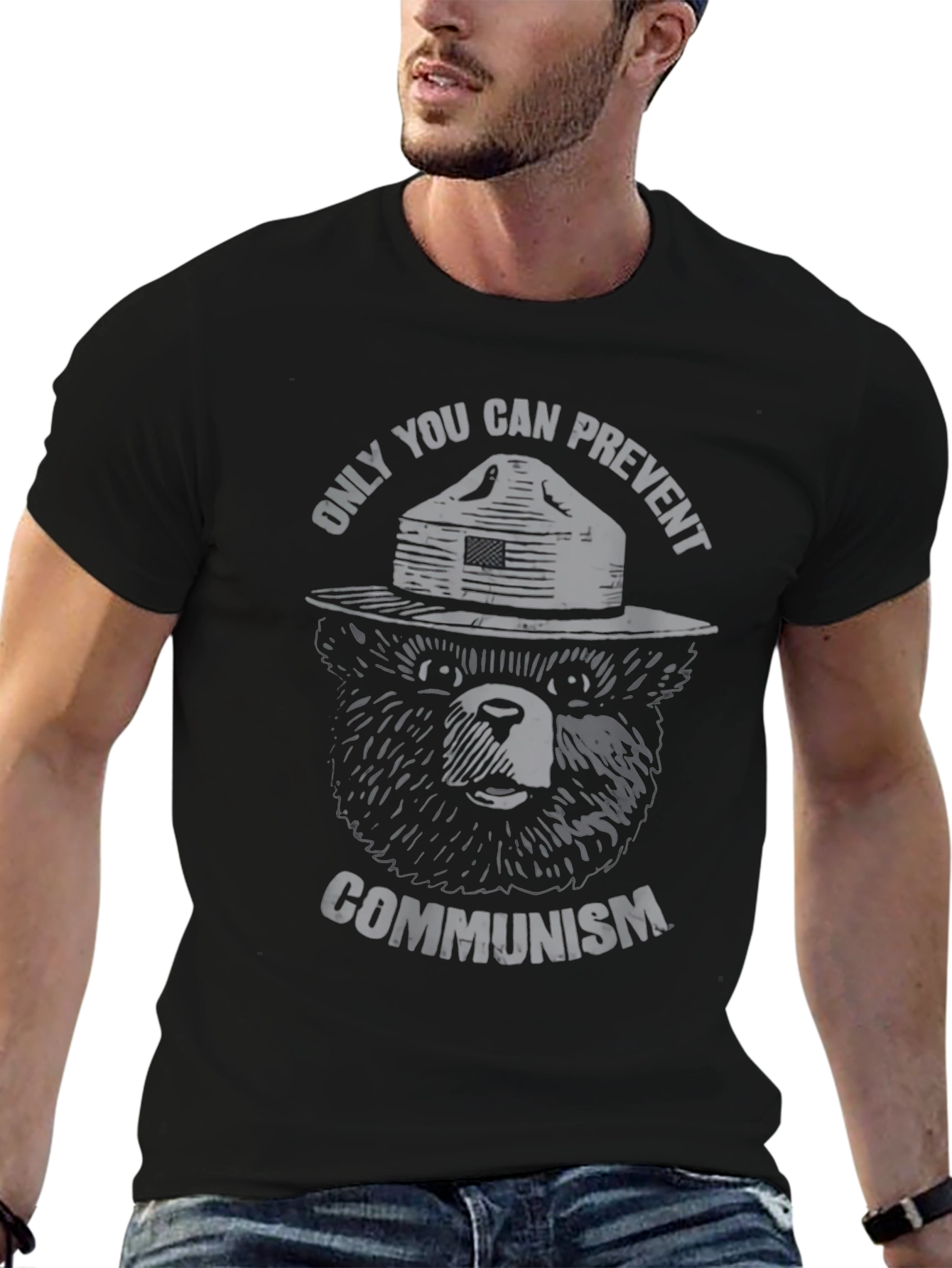 Smokey Bear Communism Graphic T-Shirt