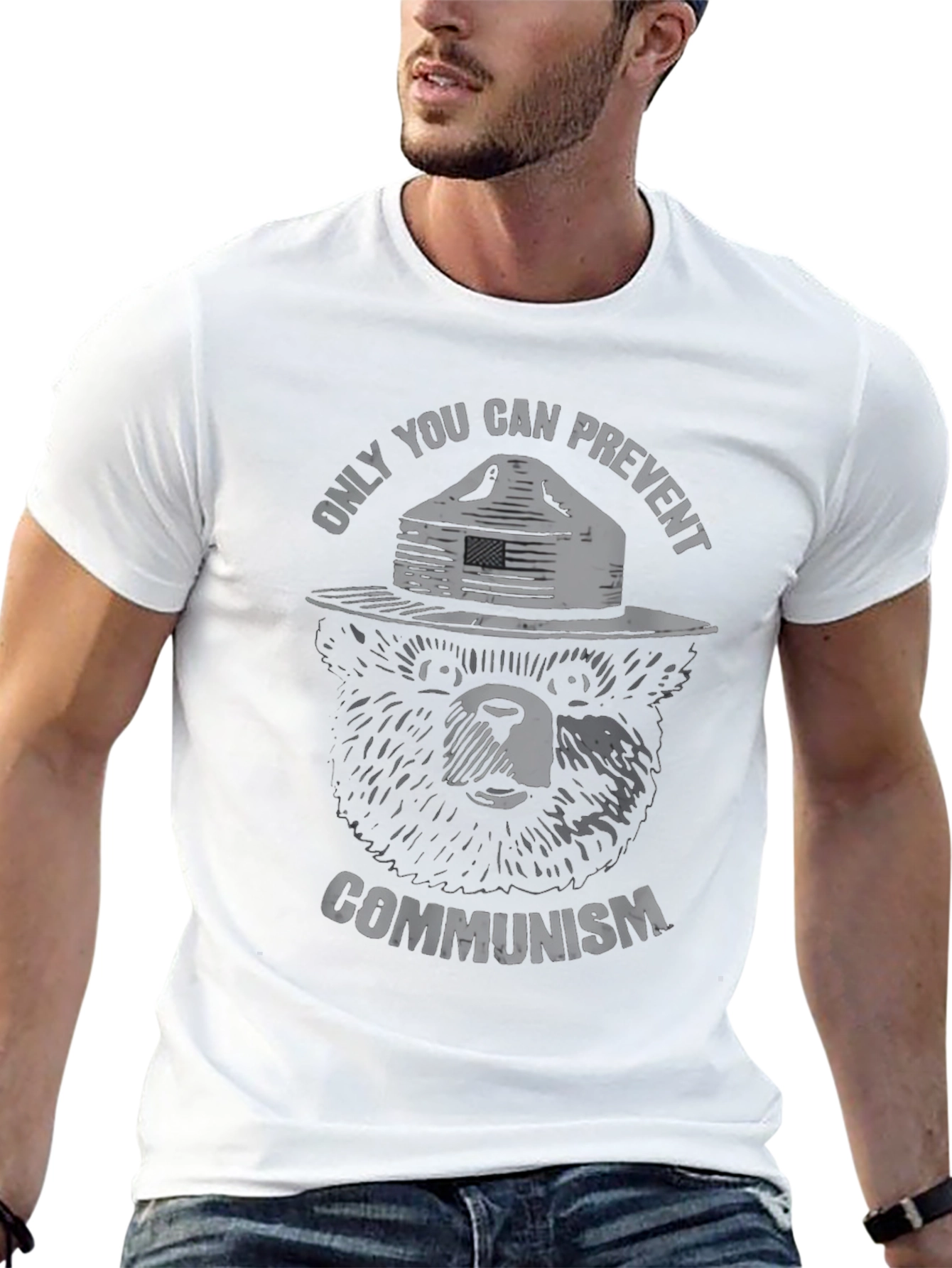 Smokey Bear Communism Graphic T-Shirt
