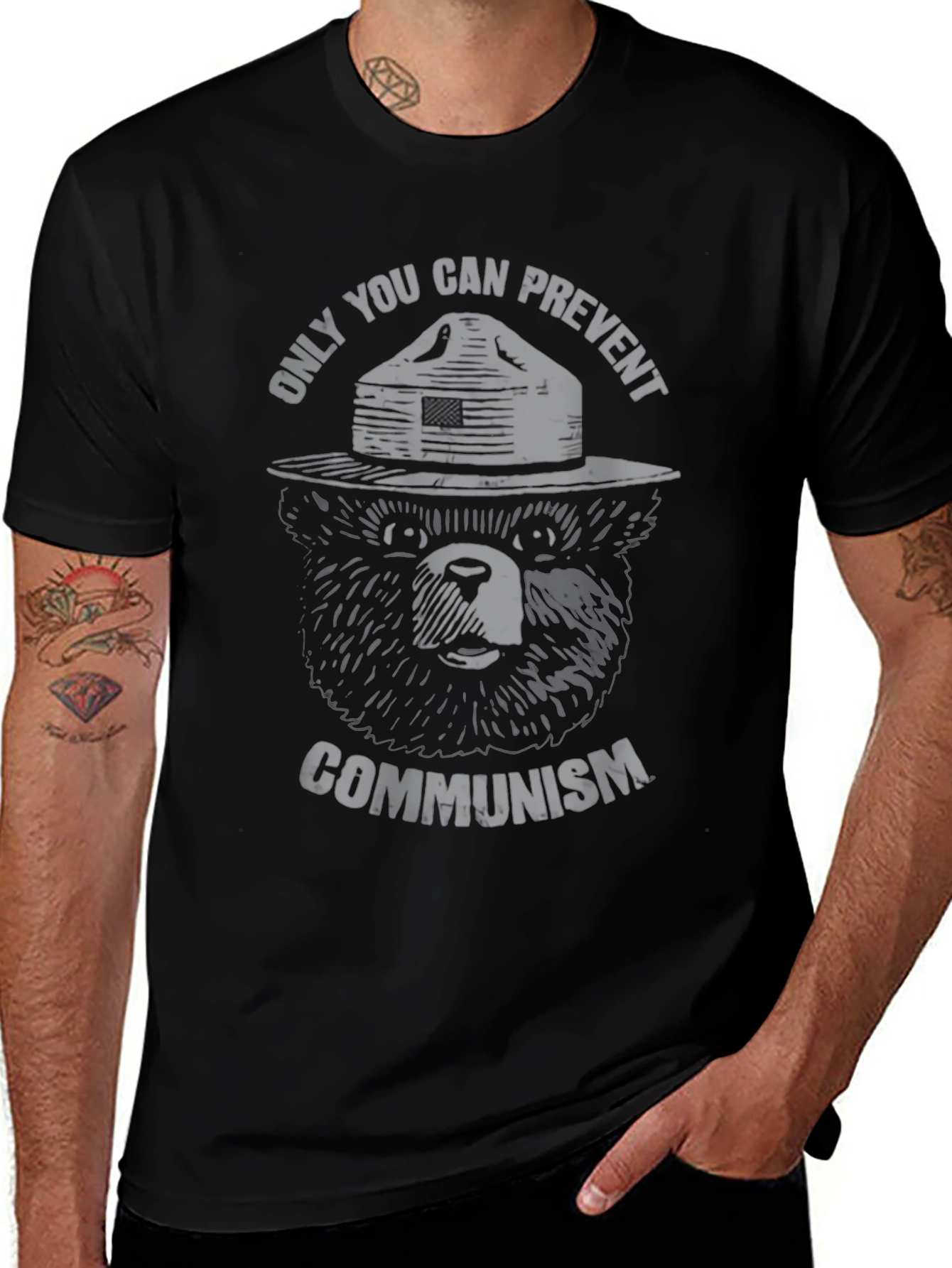 Smokey Bear Communism Graphic T-Shirt