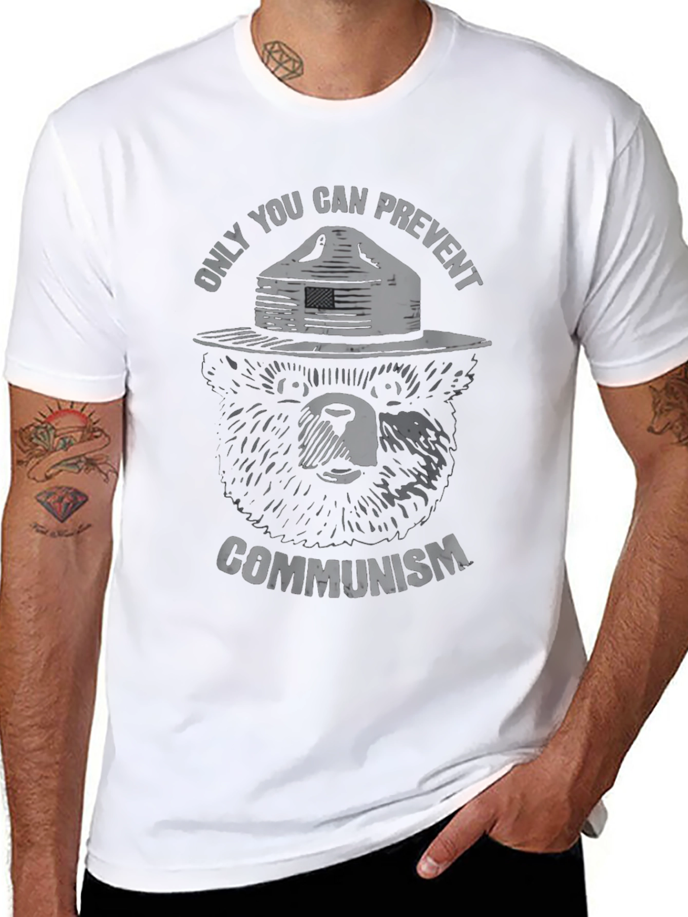 Smokey Bear Communism Graphic T-Shirt