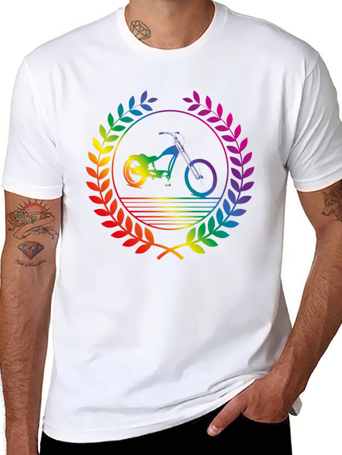 Rainbow Bike T-Shirt - Pride Design