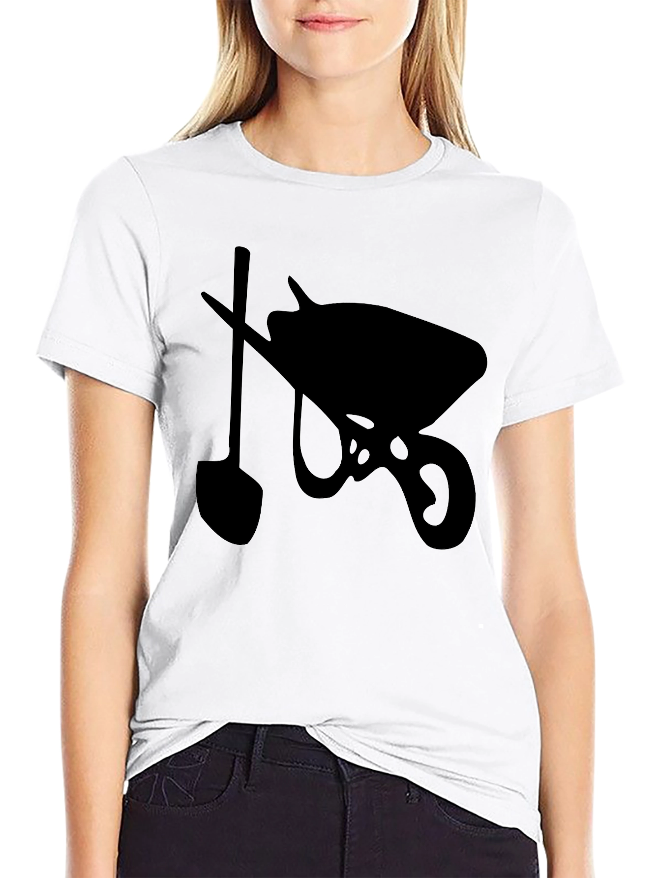 Wheelbarrow & Shovel Black Graphic Tee