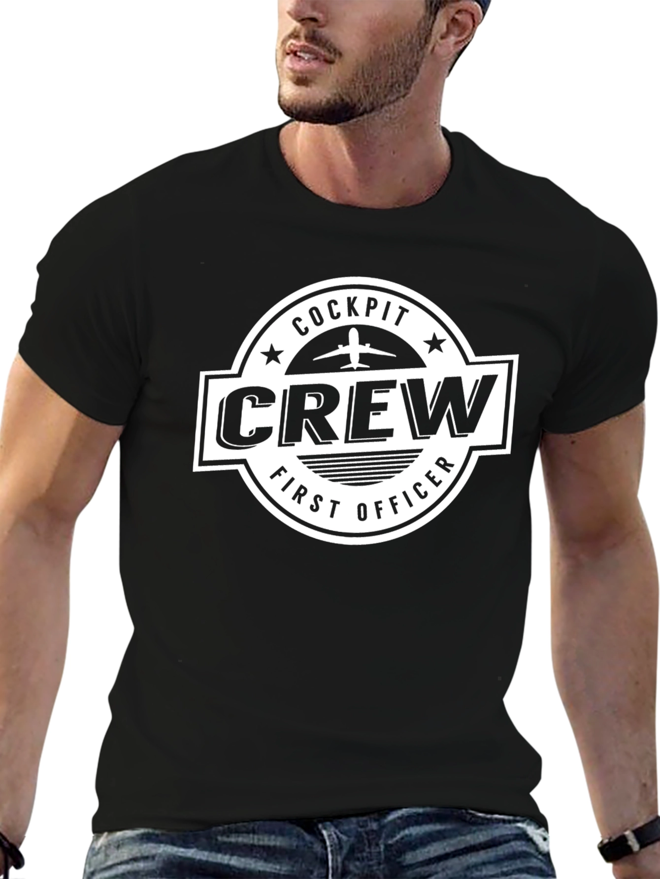 Cockpit Crew First Officer Black T-Shirt