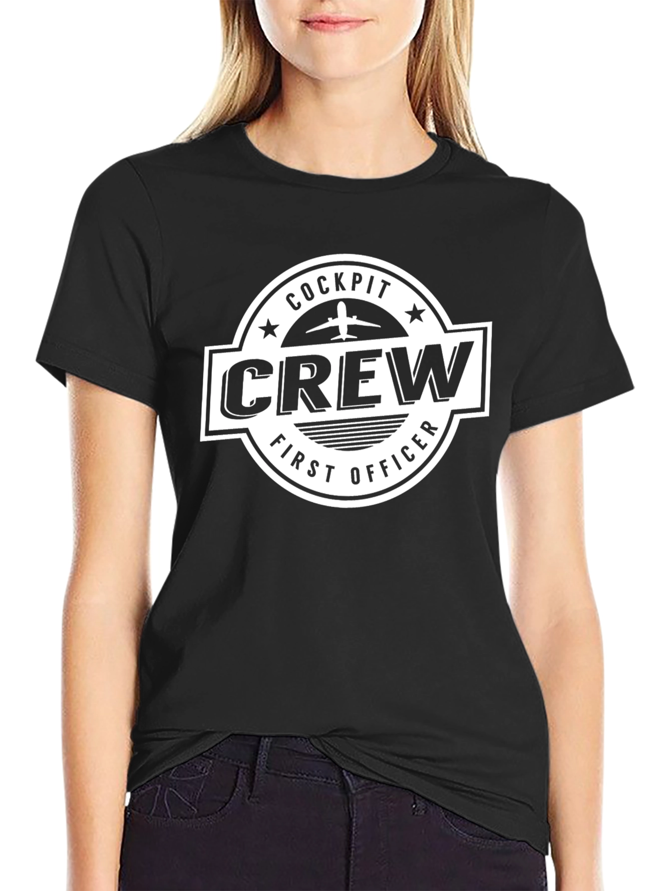 Cockpit Crew First Officer Black T-Shirt