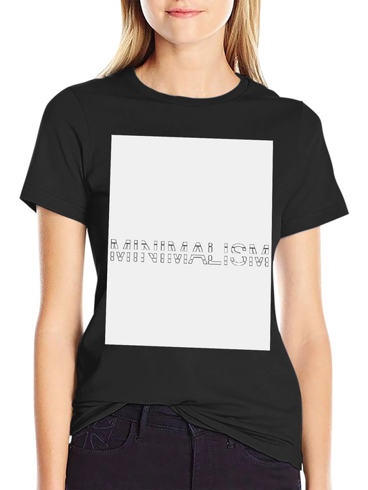 Abstract Black T-Shirt with White Panel