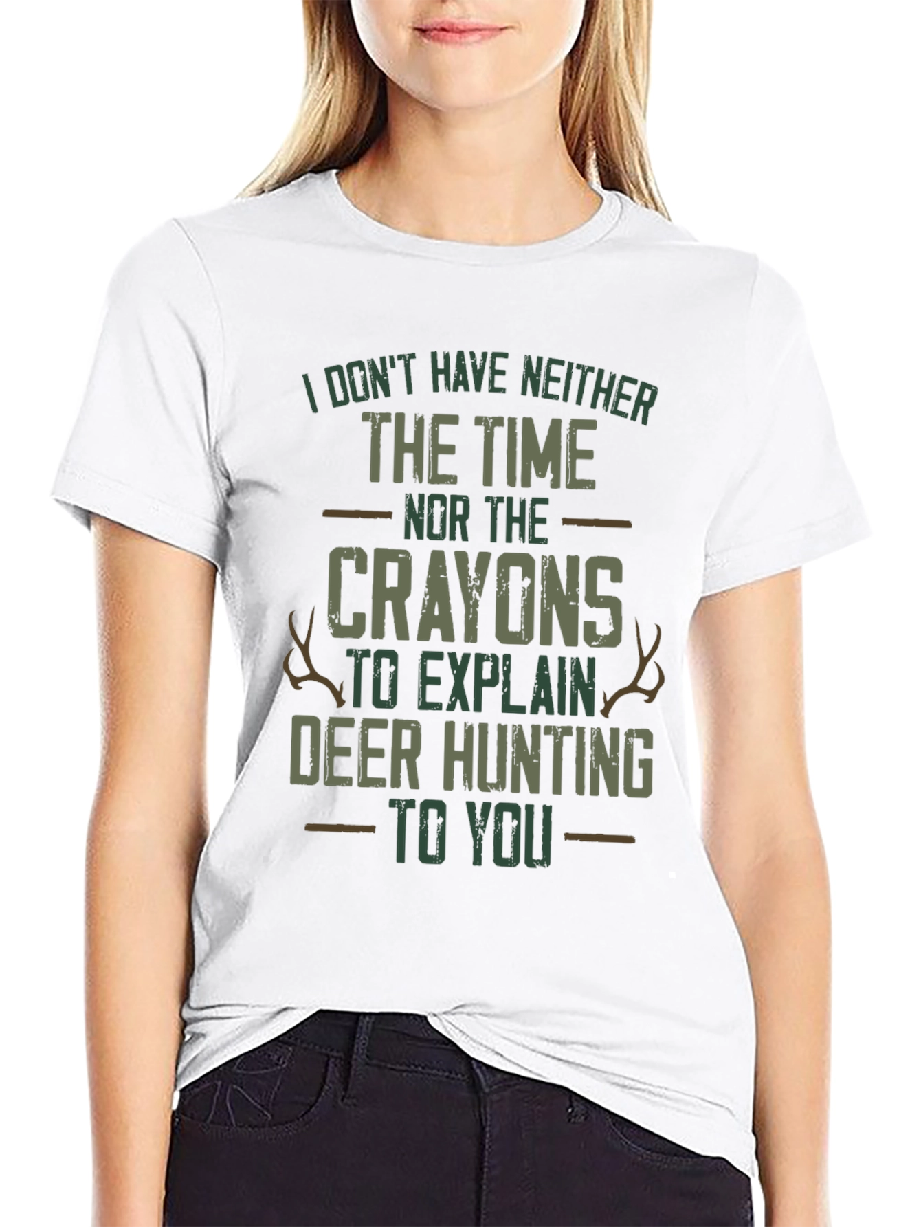 Deer Hunting T-Shirt - Funny Crayon Design