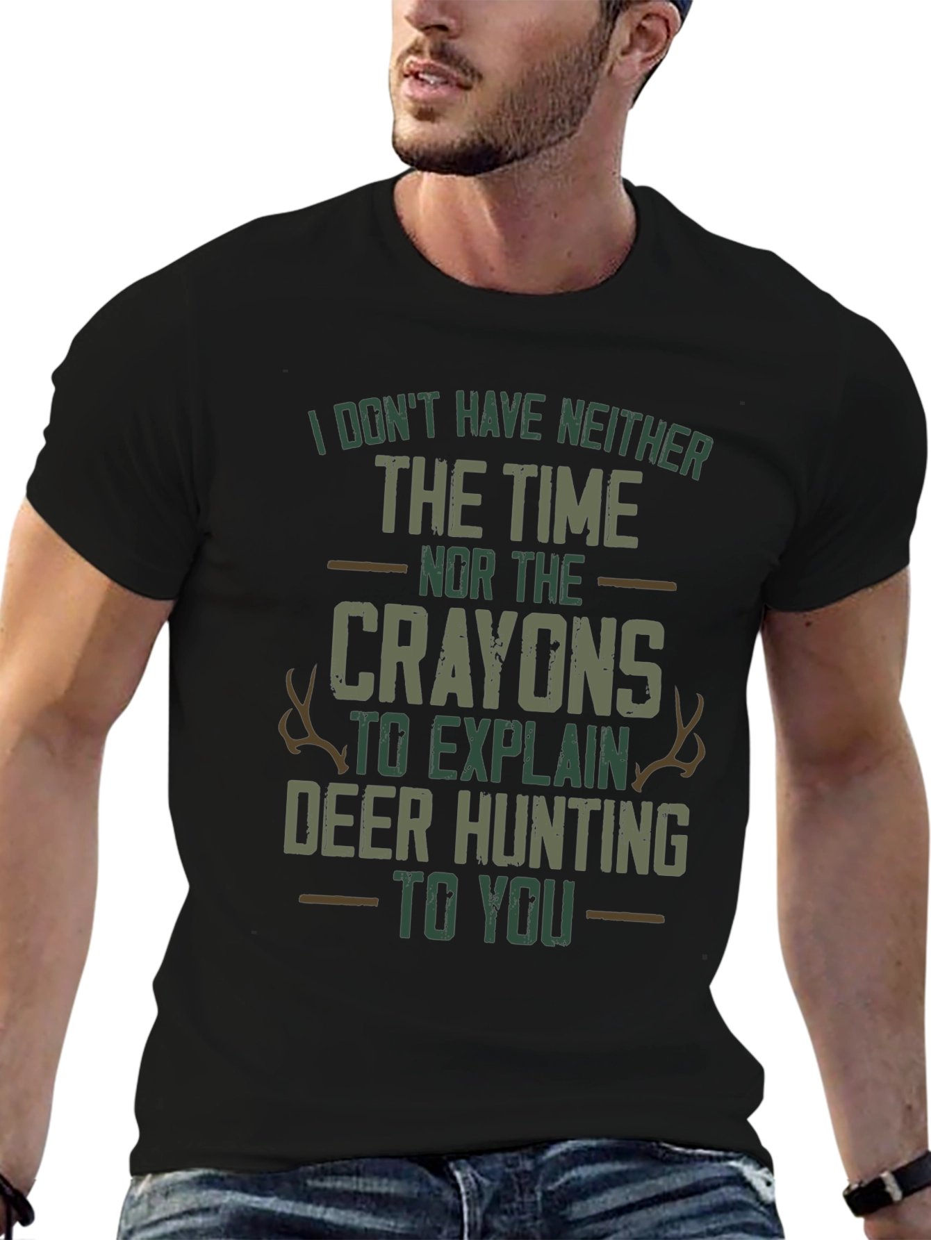 Deer Hunting T-Shirt - Funny Crayon Design