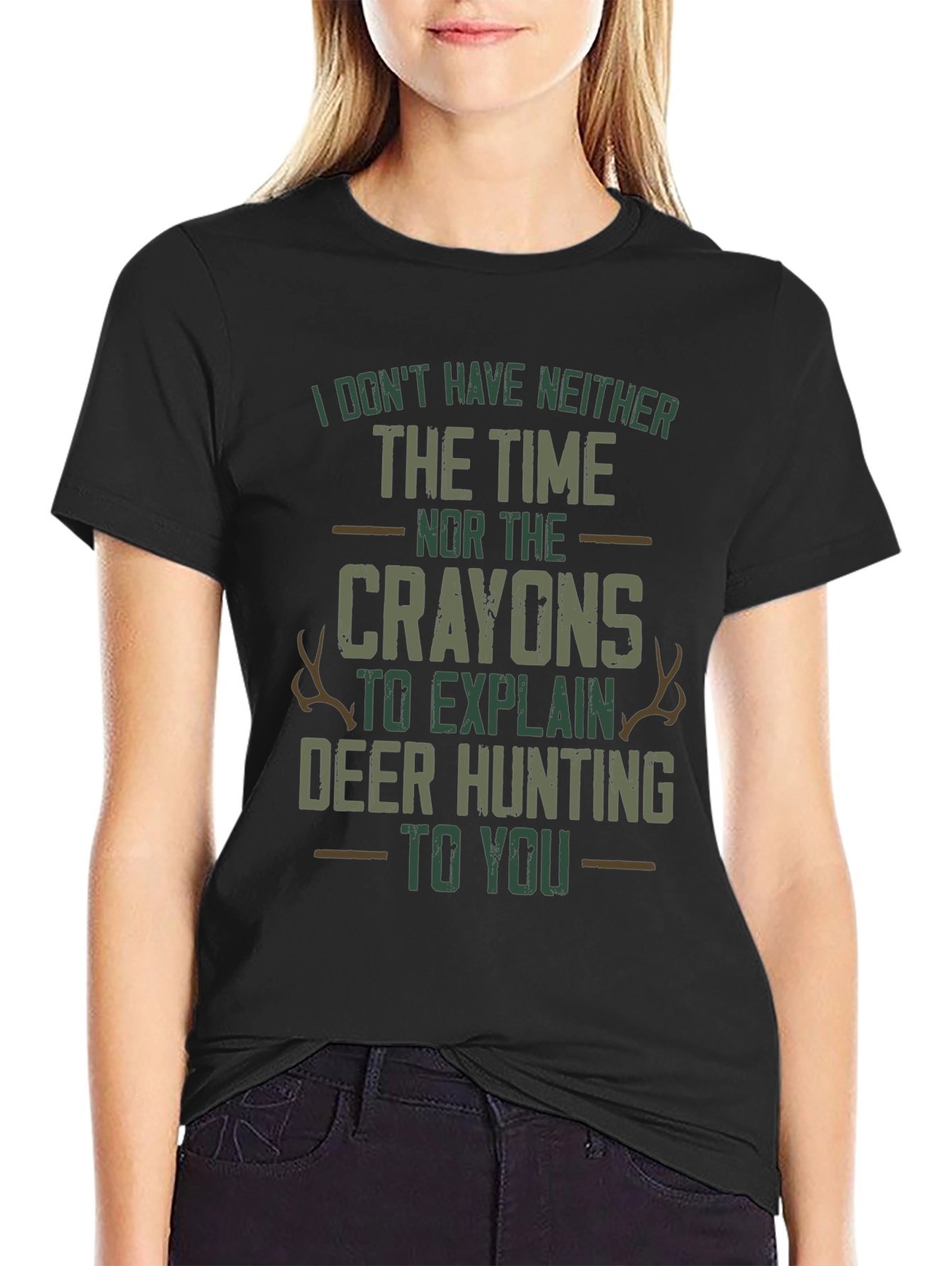 Deer Hunting T-Shirt - Funny Crayon Design