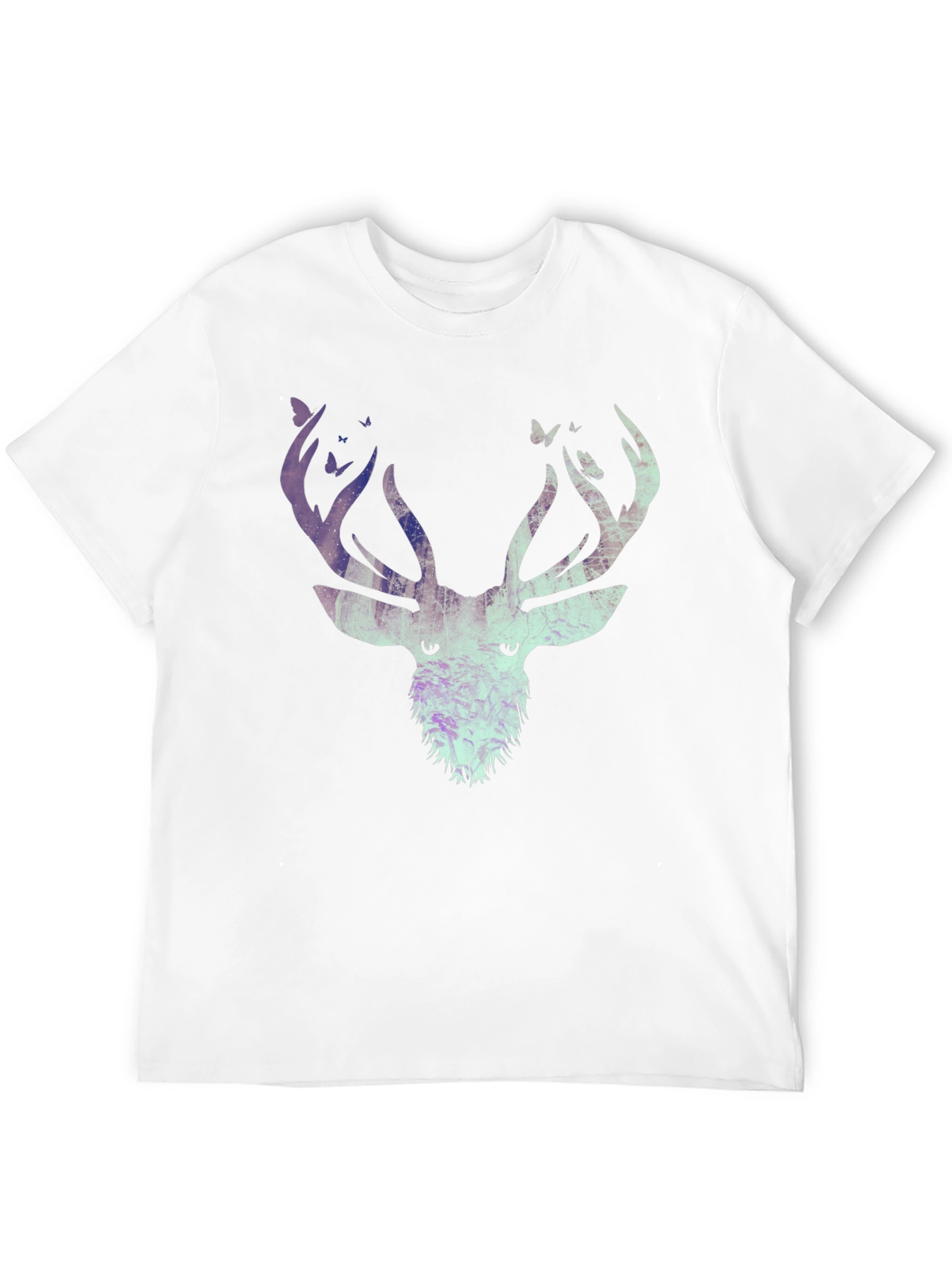 Deer & Butterfly Graphic Tee - Black
