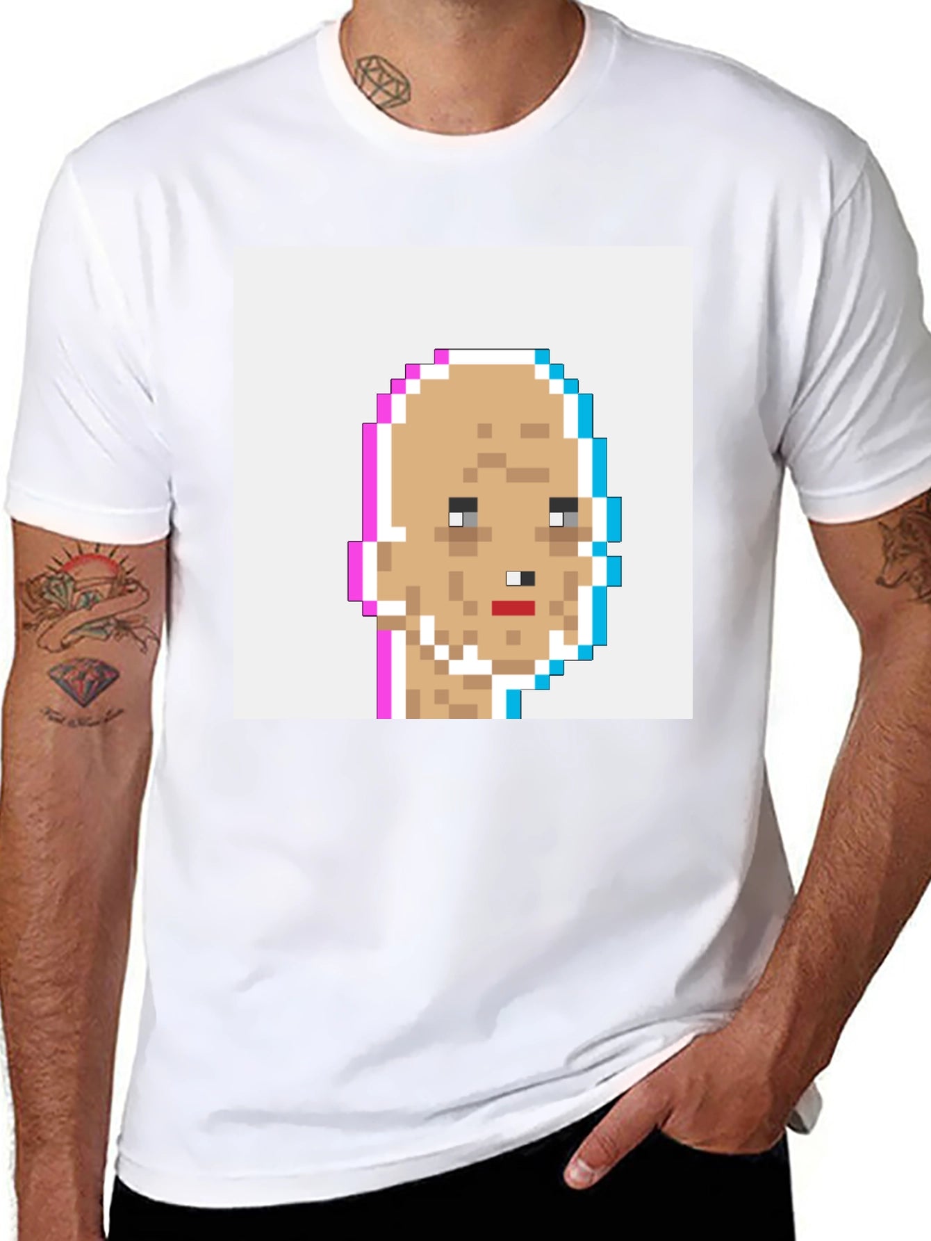 Pixel Art Tee - Glitch Crypto Punk Style