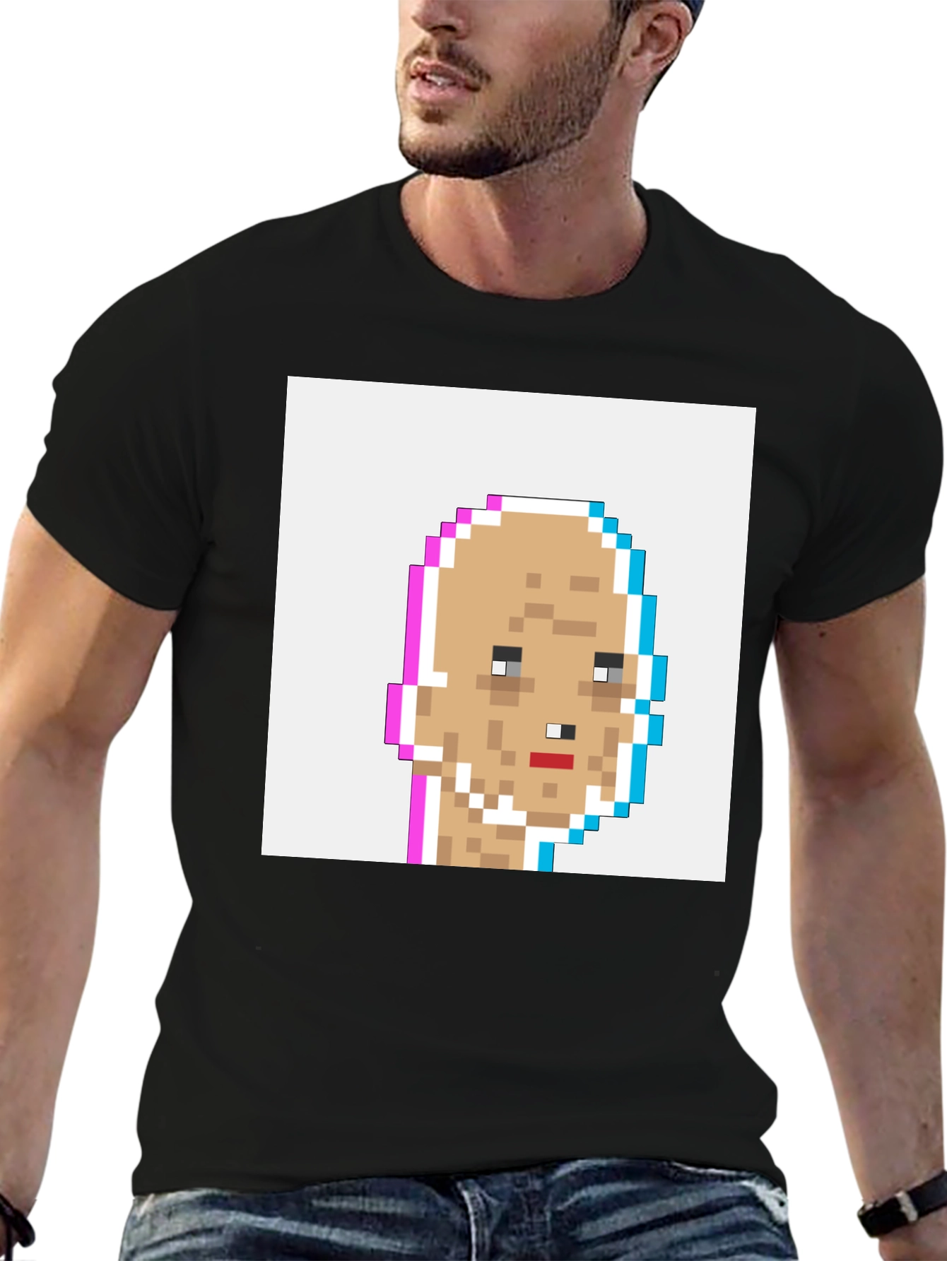 Pixel Art Tee - Glitch Crypto Punk Style