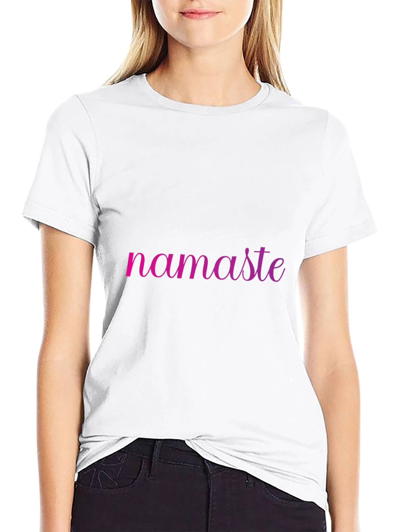 Namaste Ombre Graphic Black Tee