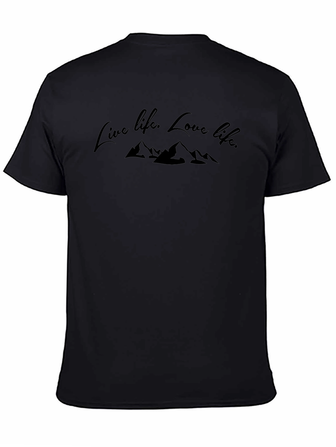 Live Love Life Mountain Graphic Tee - Black